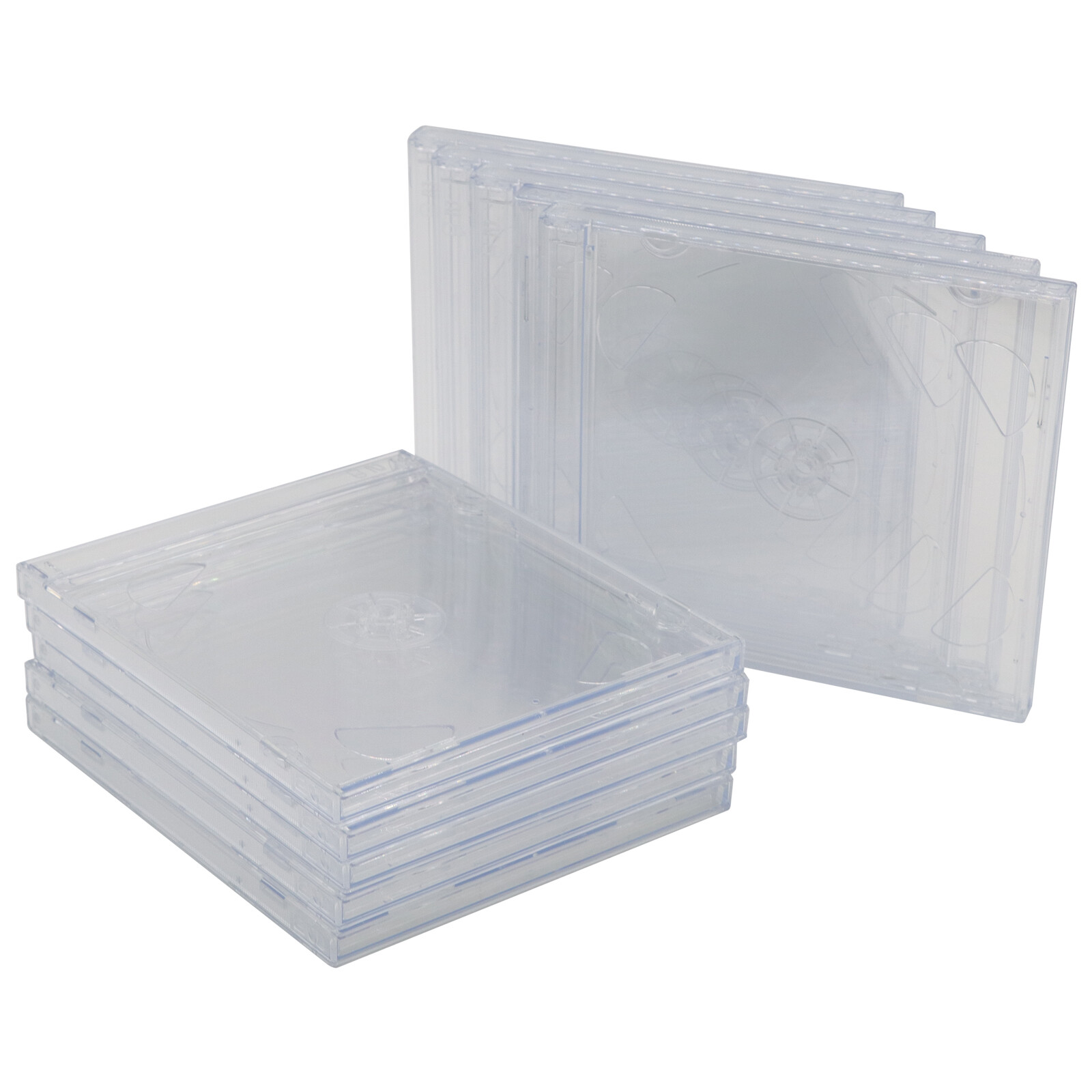 Pack of STANDARD Double CD Jewel Cases with Clear Tray 10.4mm 2 Disc CD Cover