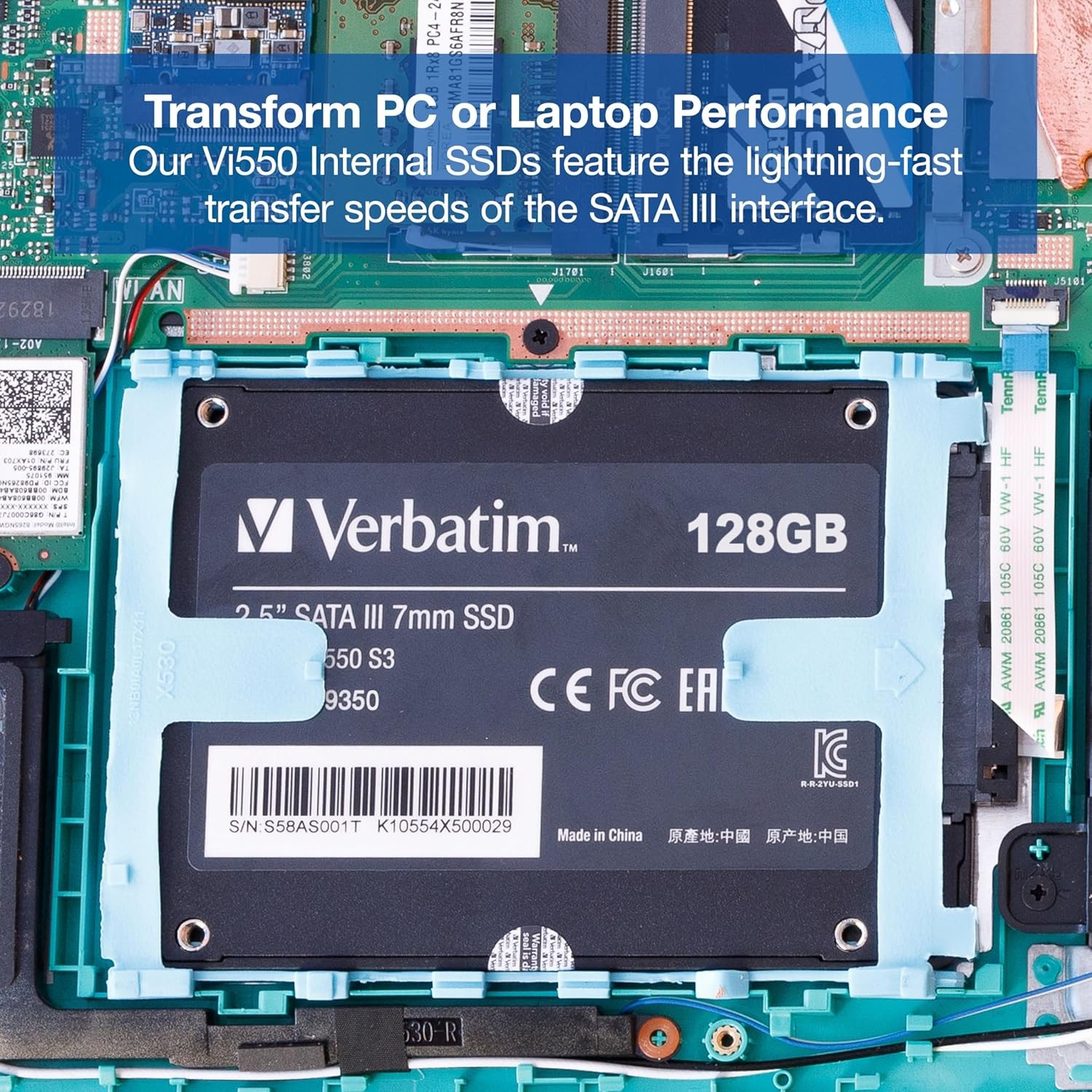 VERBATIM Vi550 S3 2.5″ Internal SSD 512GB SATA 3.0 520/500MB/s