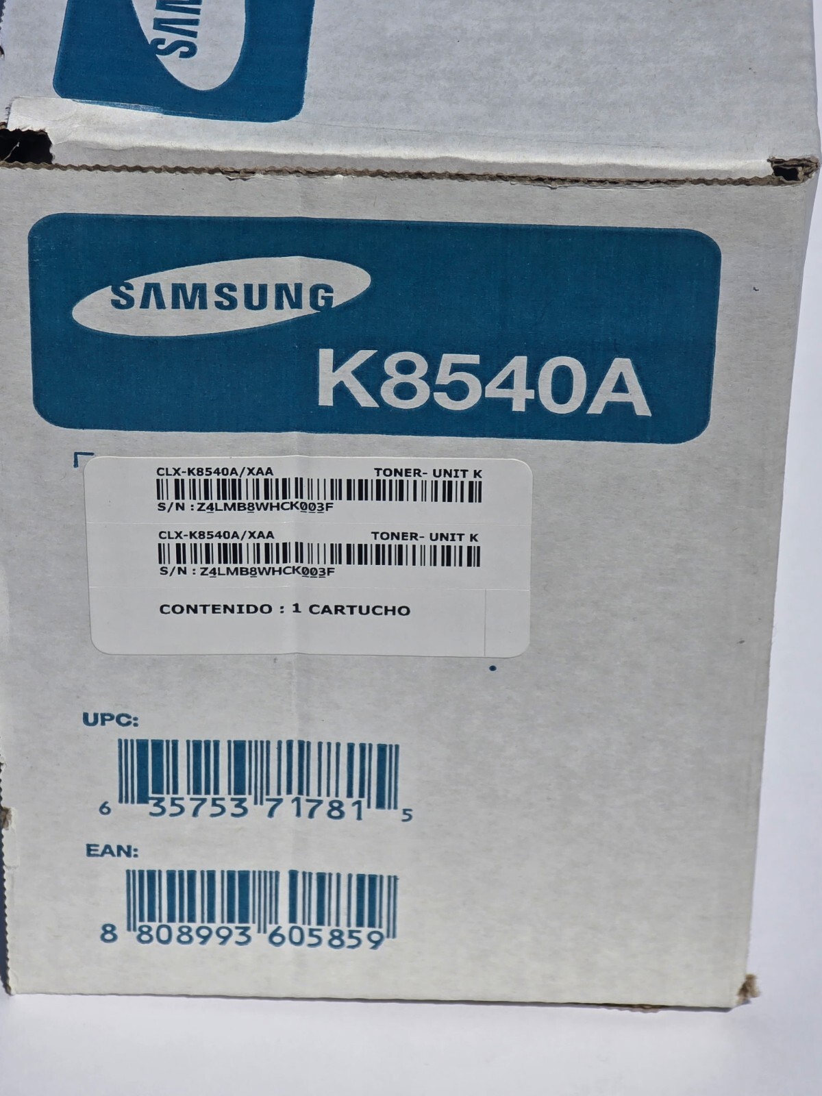 Samsung Toner CLX-K8540A Black Toner Cartridge for MultiXpress C8540 NEW NIB