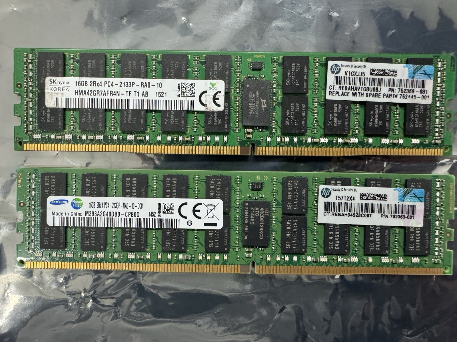 (32GB) X2 HP 16GB DDR4 2133MHz PC4-17000 2RX4 PC4-2133P 752369-081 ECC RAM