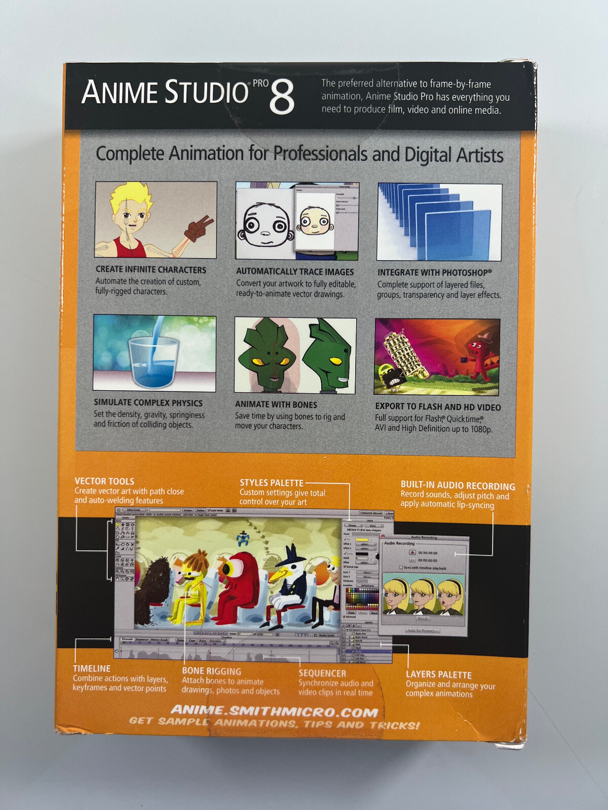 SmithMicro Software Anime Studio Pro 8 WILL NOT WORK WITH WINDOWS 10 OR 11.