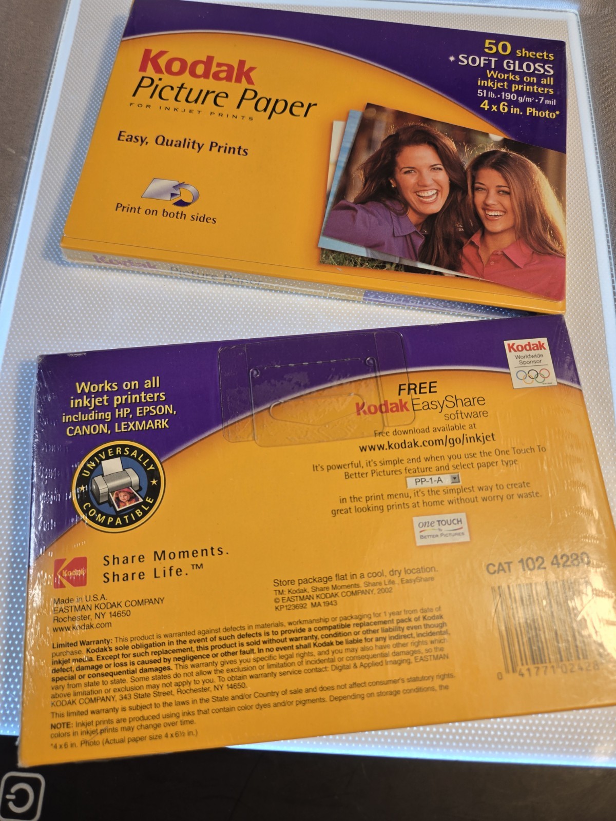Kodak Soft Gloss Inkjet Photo Paper 4×6 190gsm 50 Sheets White
