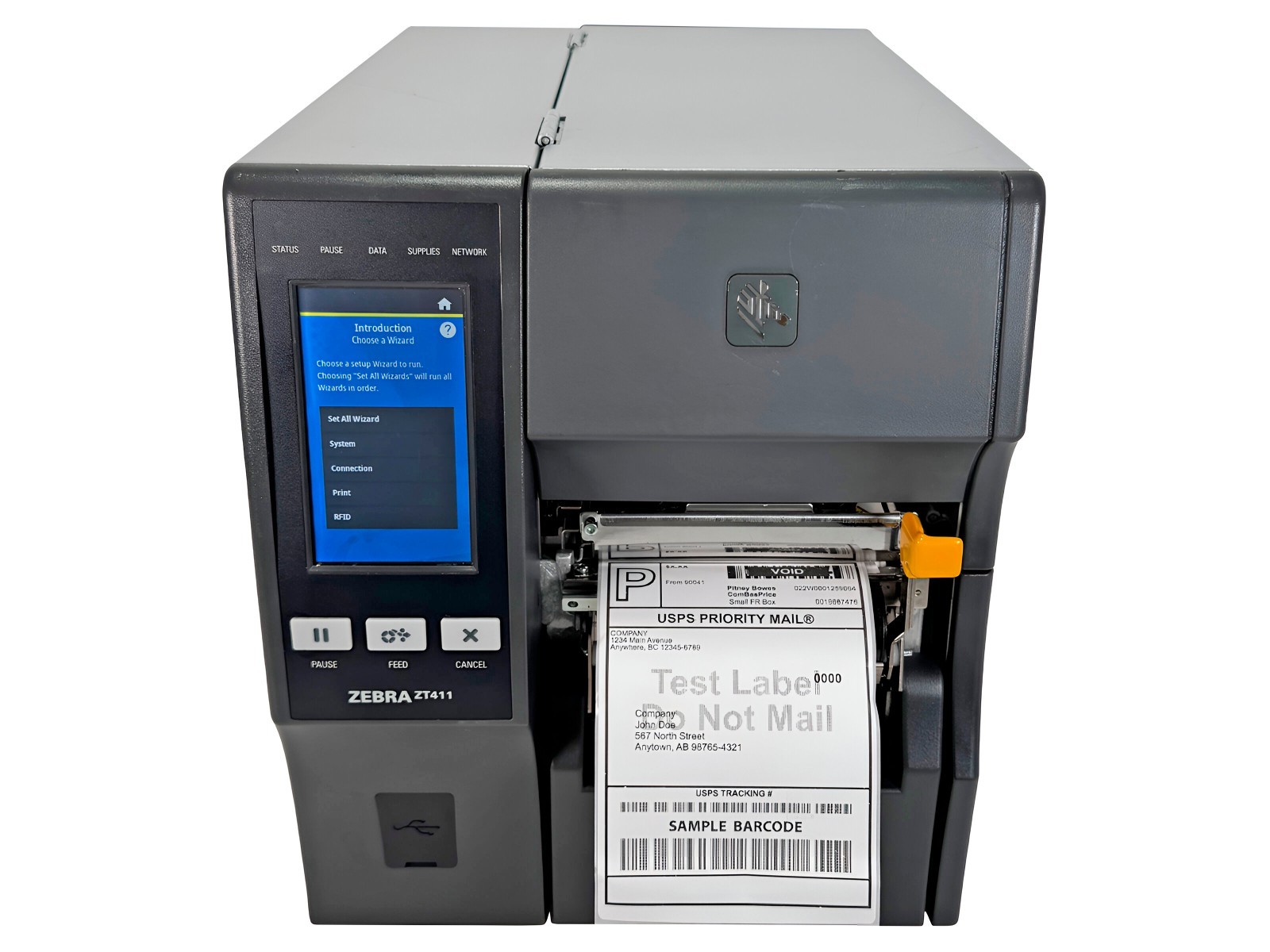 Zebra ZT411 Industrial Thermal Transfer Label Printer 300dpi Peel Rewind LAN USB