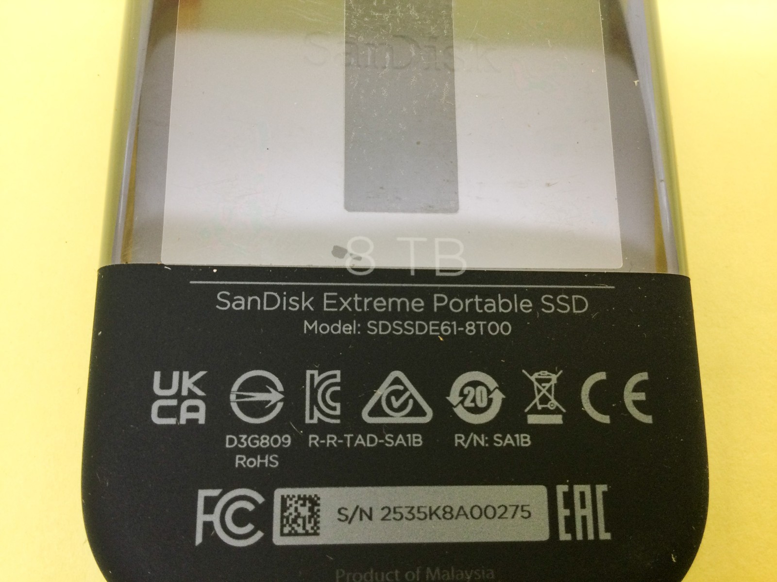 SanDisk 8TB USB-C USB External Extreme Portable SSD SDSSDE61-8T00-G25 New