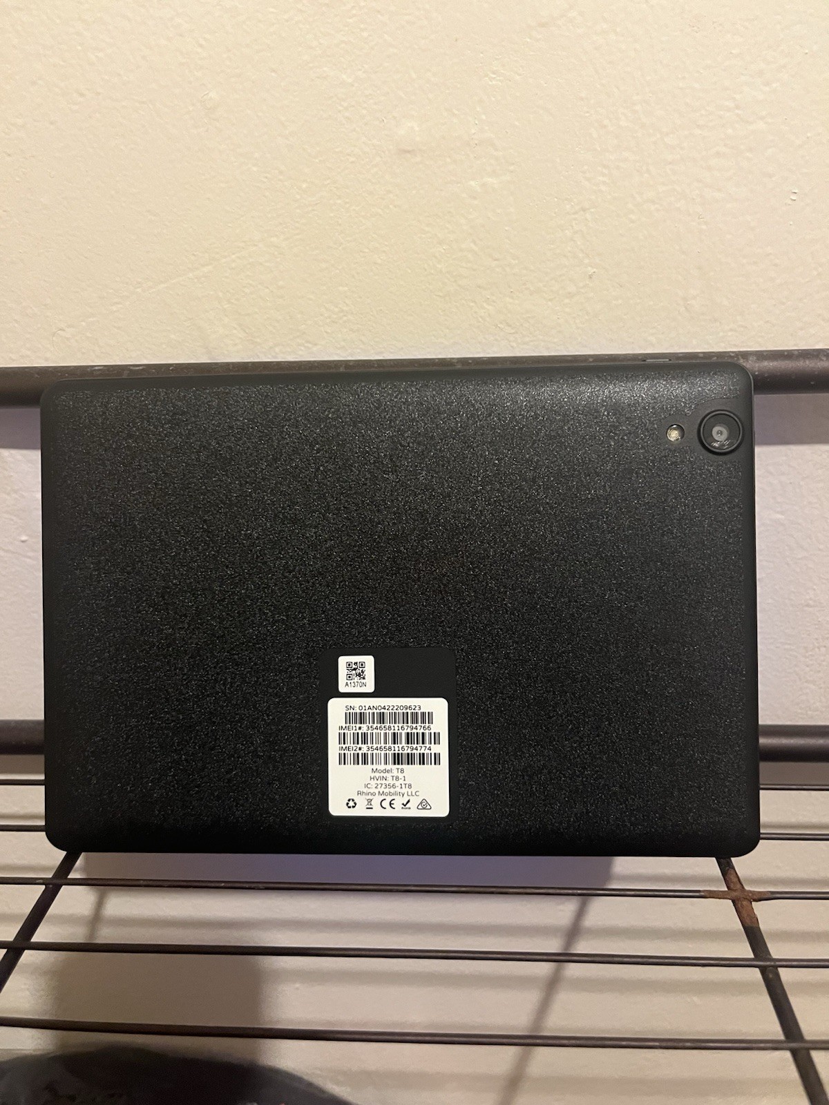 RHINO T8 Android Tablet A1370N Black Unlocked Built-In Front Camera