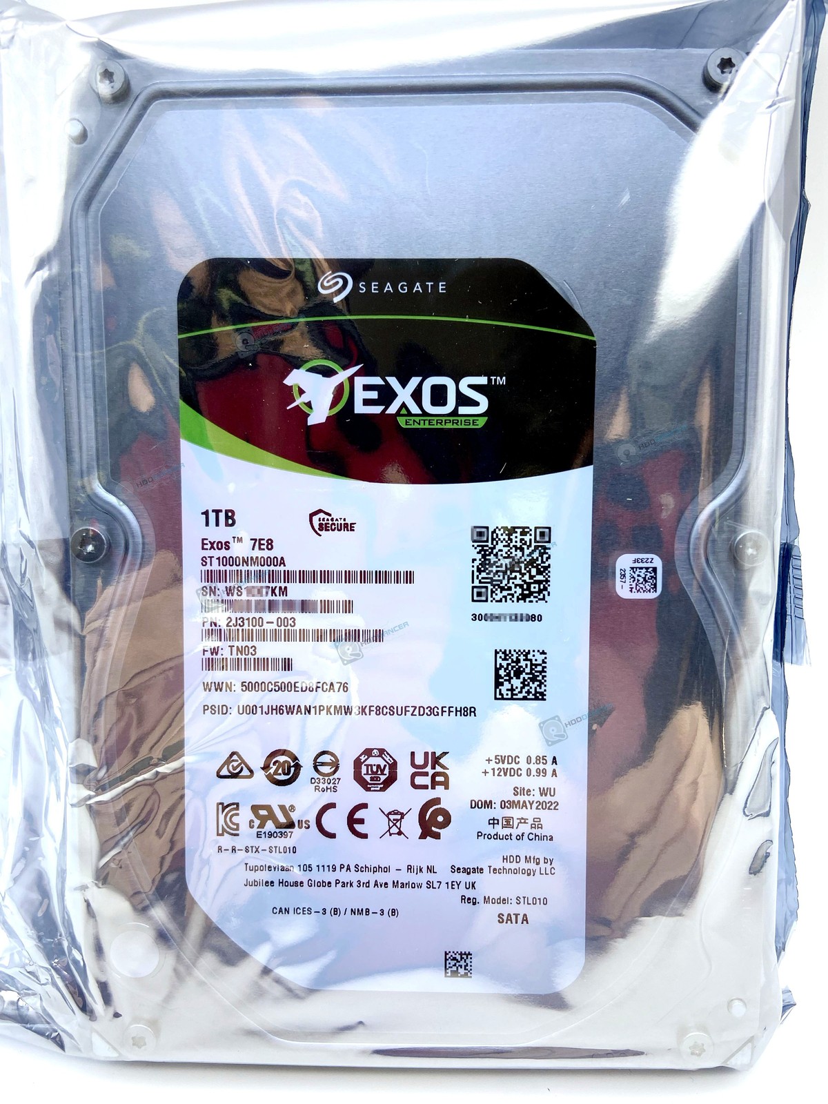 Seagate ST1000NM000A Exos 7E8 1TB 3.5” SATA 7200RPM 256MB 6Gb Hard Drive