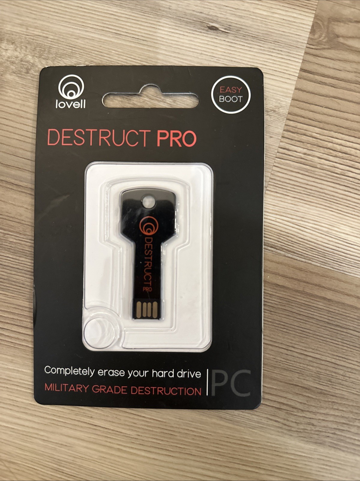 Lovell Destruct Pro Military Grade Hard Drive Data Eraser Wiper Easy Boot Sealed