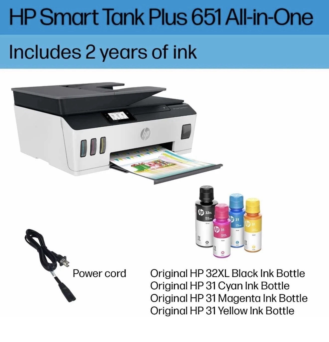 HP Smart Tank Plus 651 Wireless All-In-One Printer 2.0 | 2 YEARS INK INCLUDED
