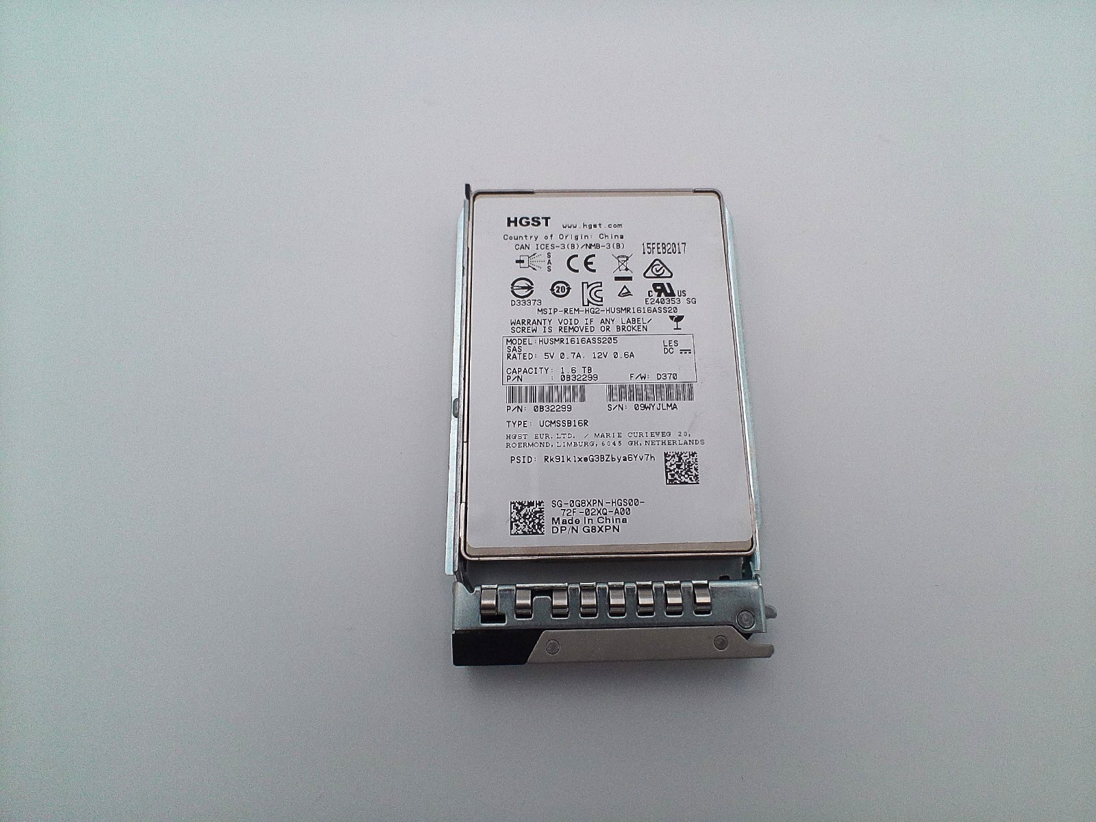 DELL 1.6TB 2.5″ 12Gb SAS SSD HUSMR1616ASS200(G8XPN)