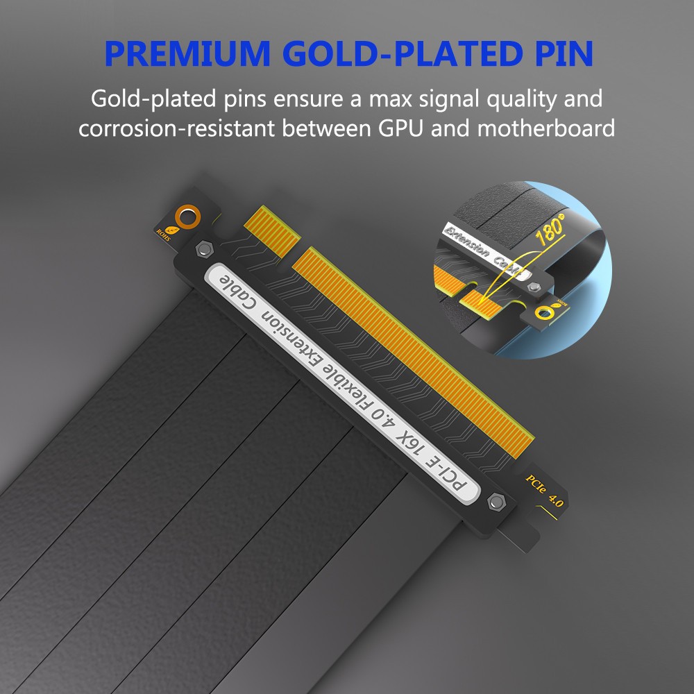 PCIE 4.0 Extension Cable High Speed Riser for GPU Extension Card Length 30cm