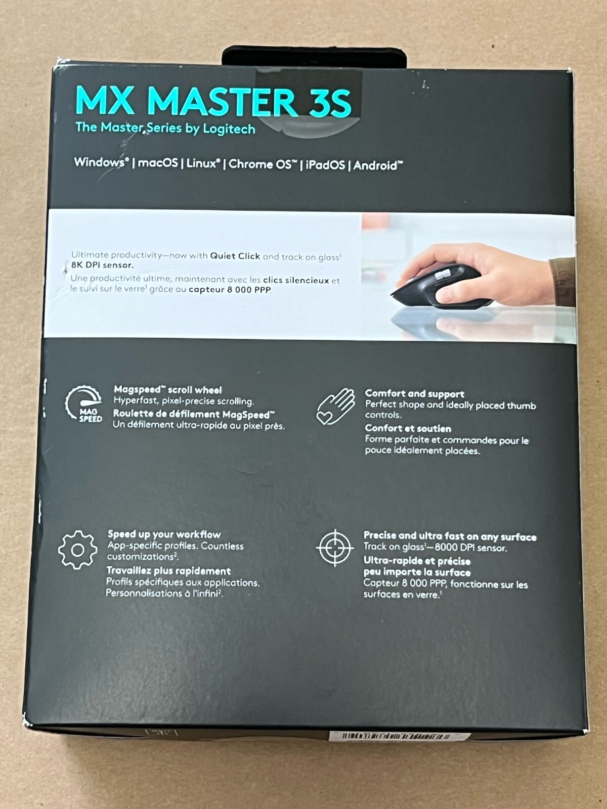 NEW LOGITECH MX MASTER 3S PERFORMANCE WIRELESS MOUSE COLOR: BLACK PN: 910-006556