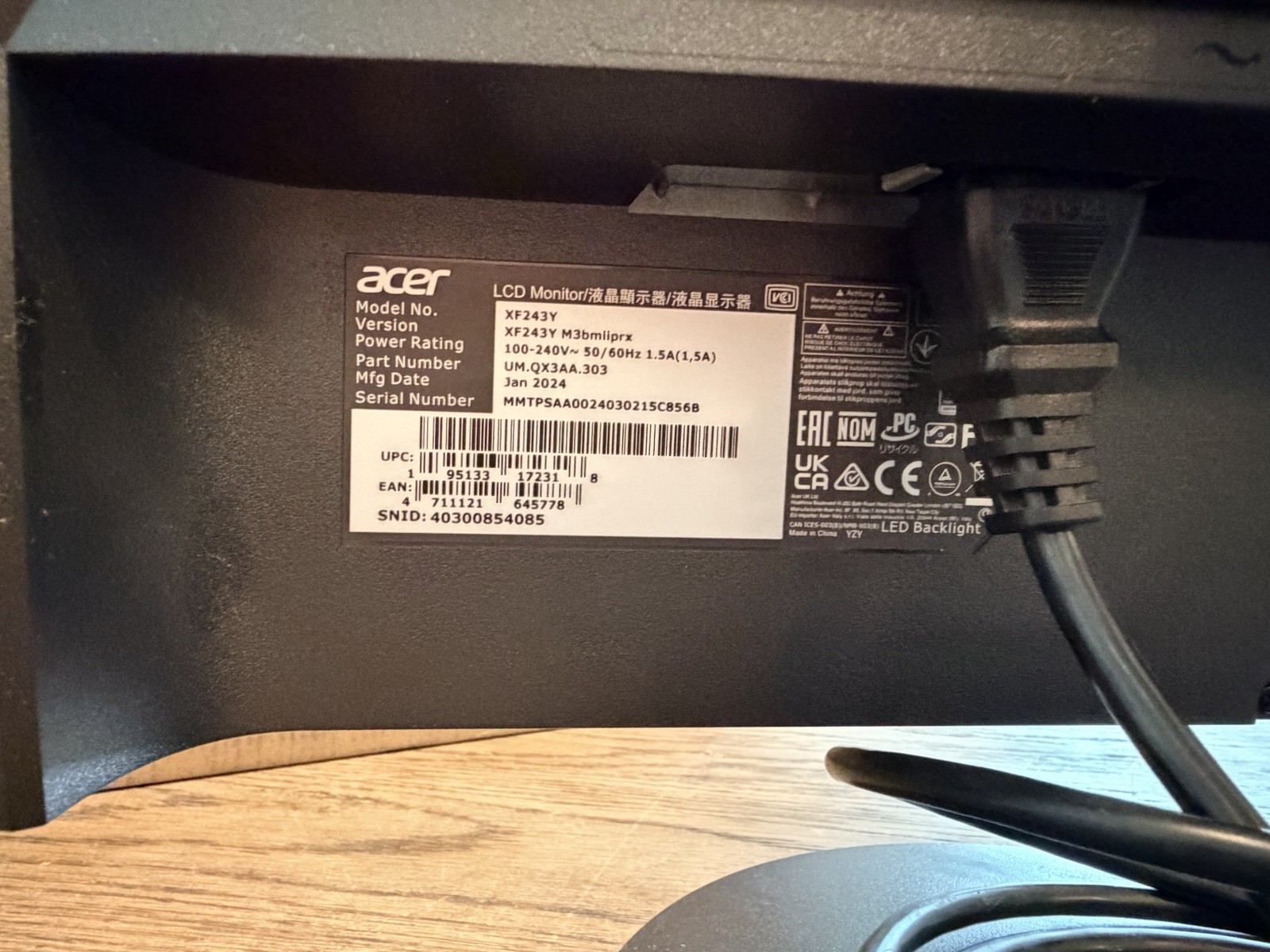 Acer – Nitro Gaming 23.8” IPS FHD 1080P 180Hz 0.5ms Premium Gaming Monitor