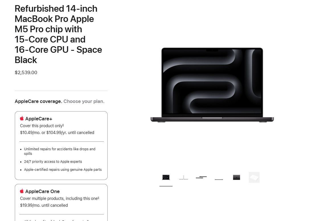 NEW RE FURB Apple Macbook Pro 14″ M5 Pro Chip 24GB RAM 2TB 16-core GPU G1MLALL/A