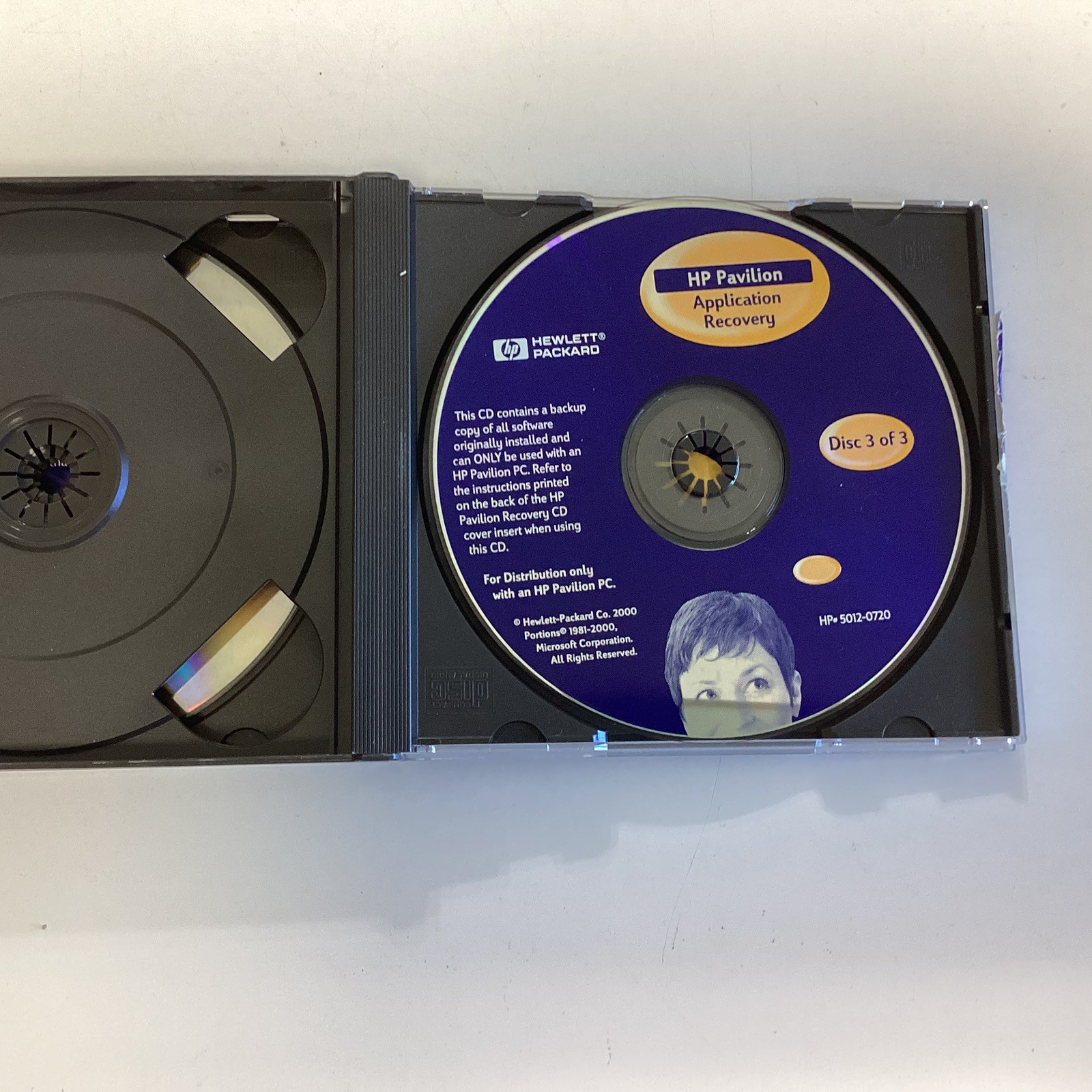 HP Pavilion Recovery 3 Disc CD Set System & Application Recovery 2000 Nice Discs