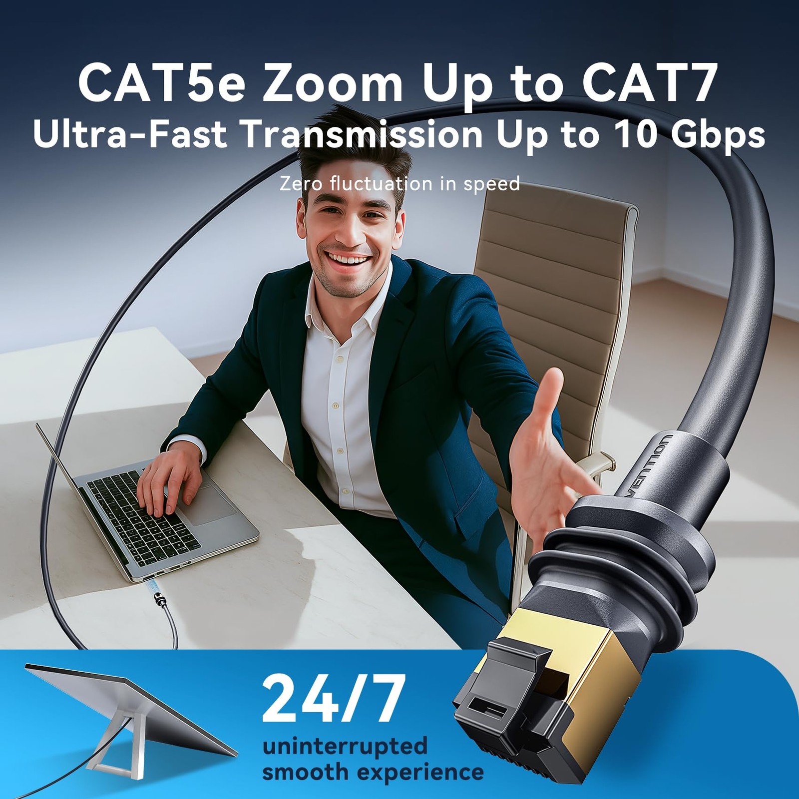 VENTION Starlink Gen 4 Cable, Up to 10Gbps, IP68 Cat 7 135ft, Compatible with…