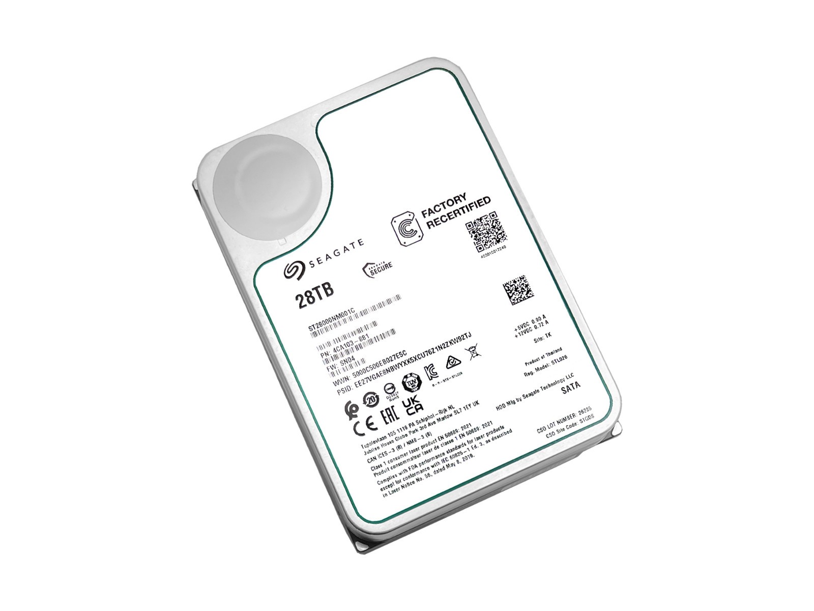 Seagate ST28000NM001C 28TB 256MB 7200RPM 3.5″ SATA 6.0Gb/s Enterprise Hard Drive