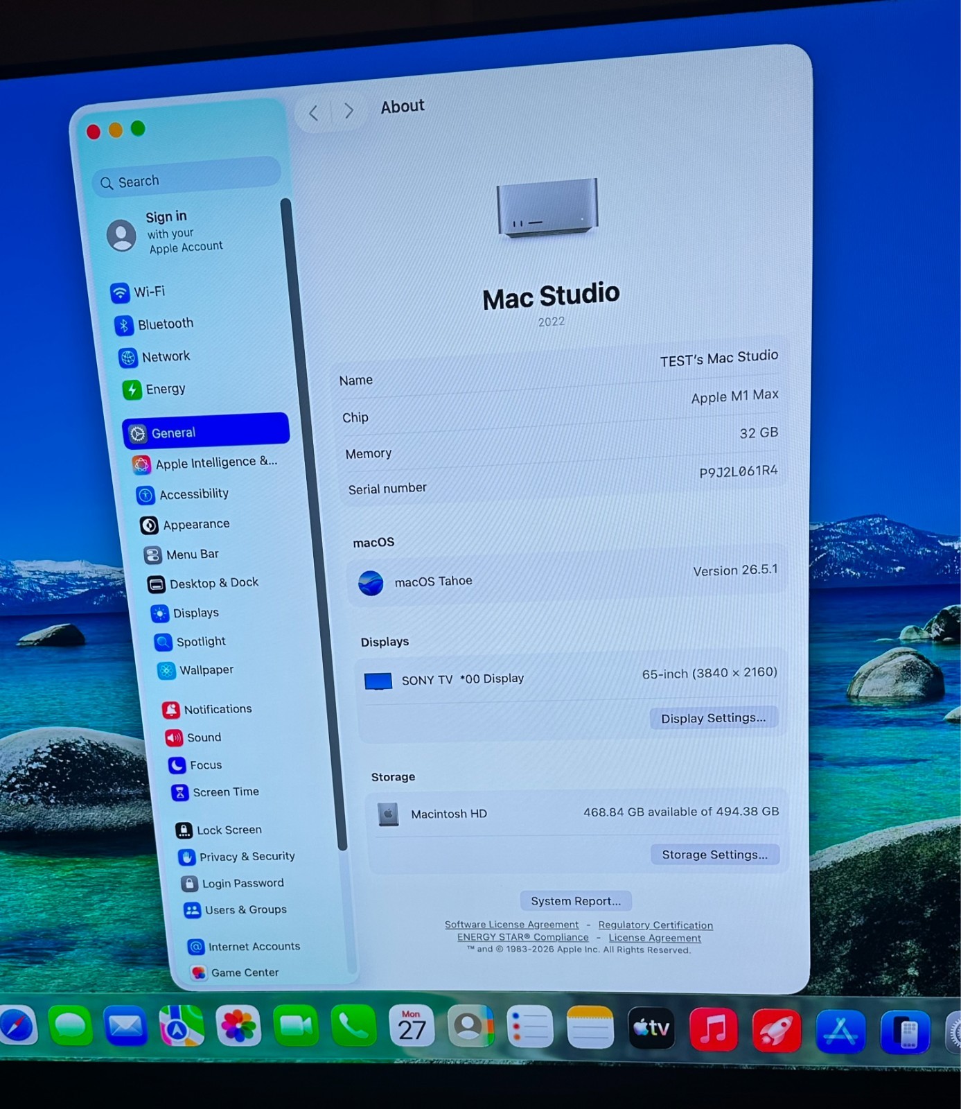 2022 Apple Mac Studio M1 Max Chip 32GB 512GB SSD 24-Core GPU Silver MJMV3LL/A