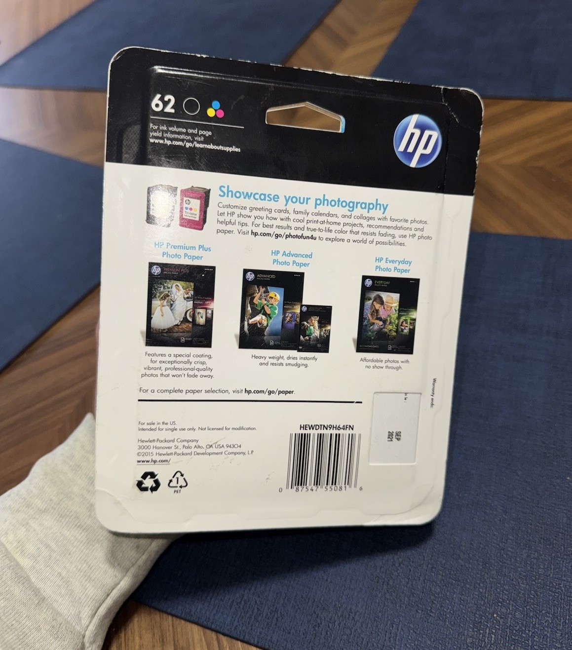 HP 62 Black Tri-Color Ink Cartridge N9H64FN C2P04AN C2P06AN Genuine OEM SEALED