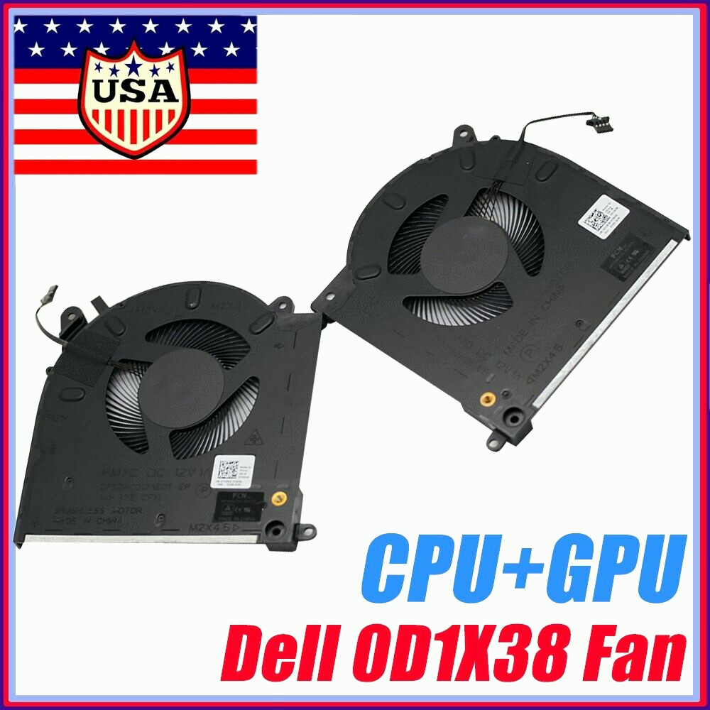 OEM CPU Fan + GPU Fan 0TG9V0 0D1X38 For DELL Alienware M15 R3 R4 RTX 2070 3070