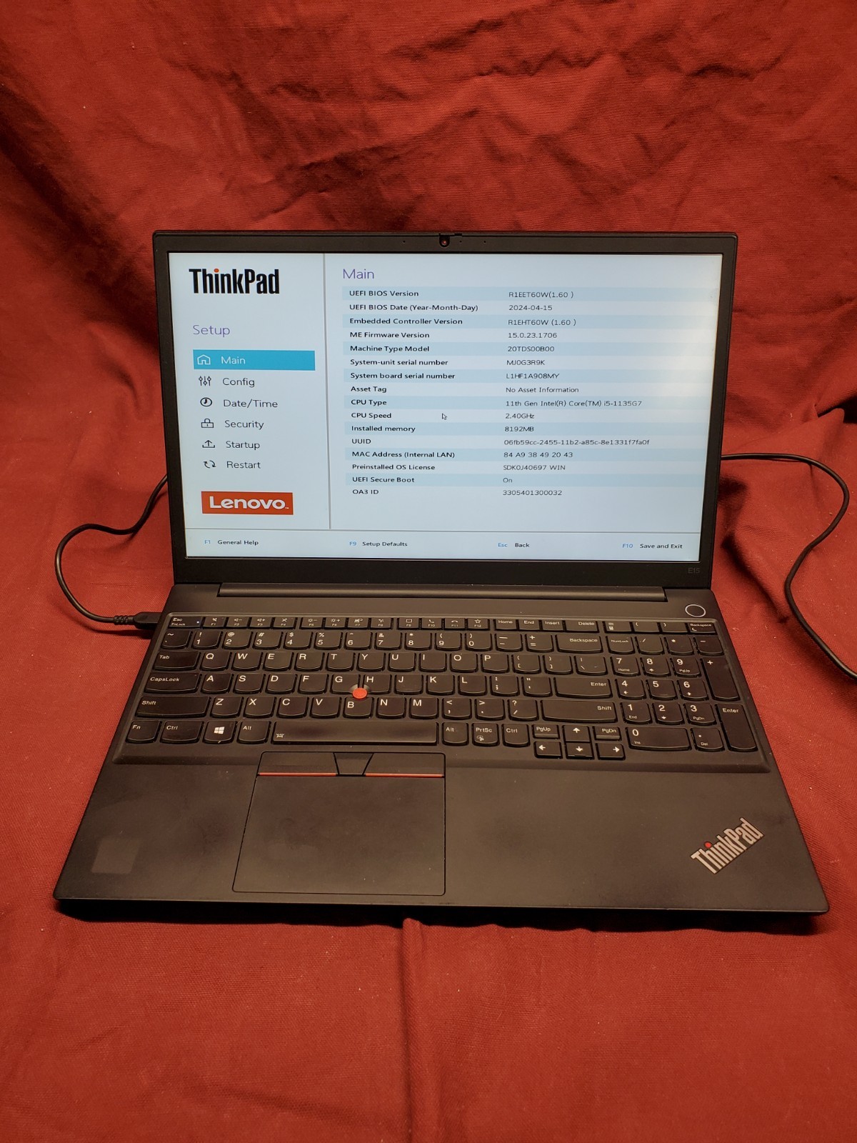 Lenovo ThinkPad E15 Gen 2 i5 1135G7 2.40GHz/ 8GB / 256GB SSD #P 2990