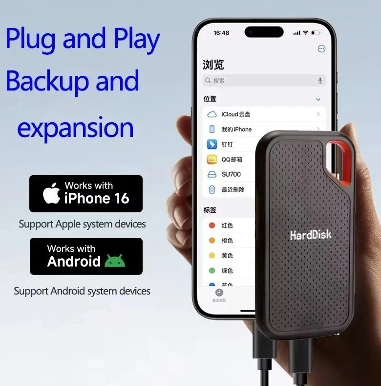external hard drive 1TB High Speed Capacity Solid State Usb3.2 Laptop Mac And PC