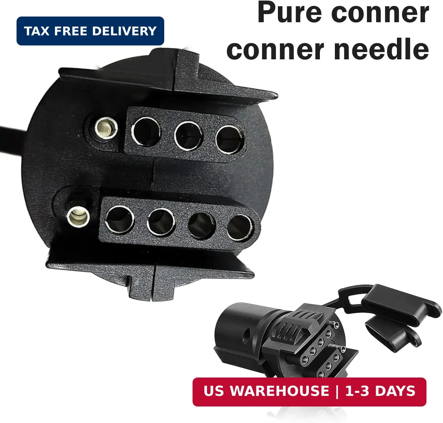 1PC 7 Pin to 4 Pin Trailer Adapter, 2-in-1 Design 7 Way to 4 & 5 Pin Trailer Plu