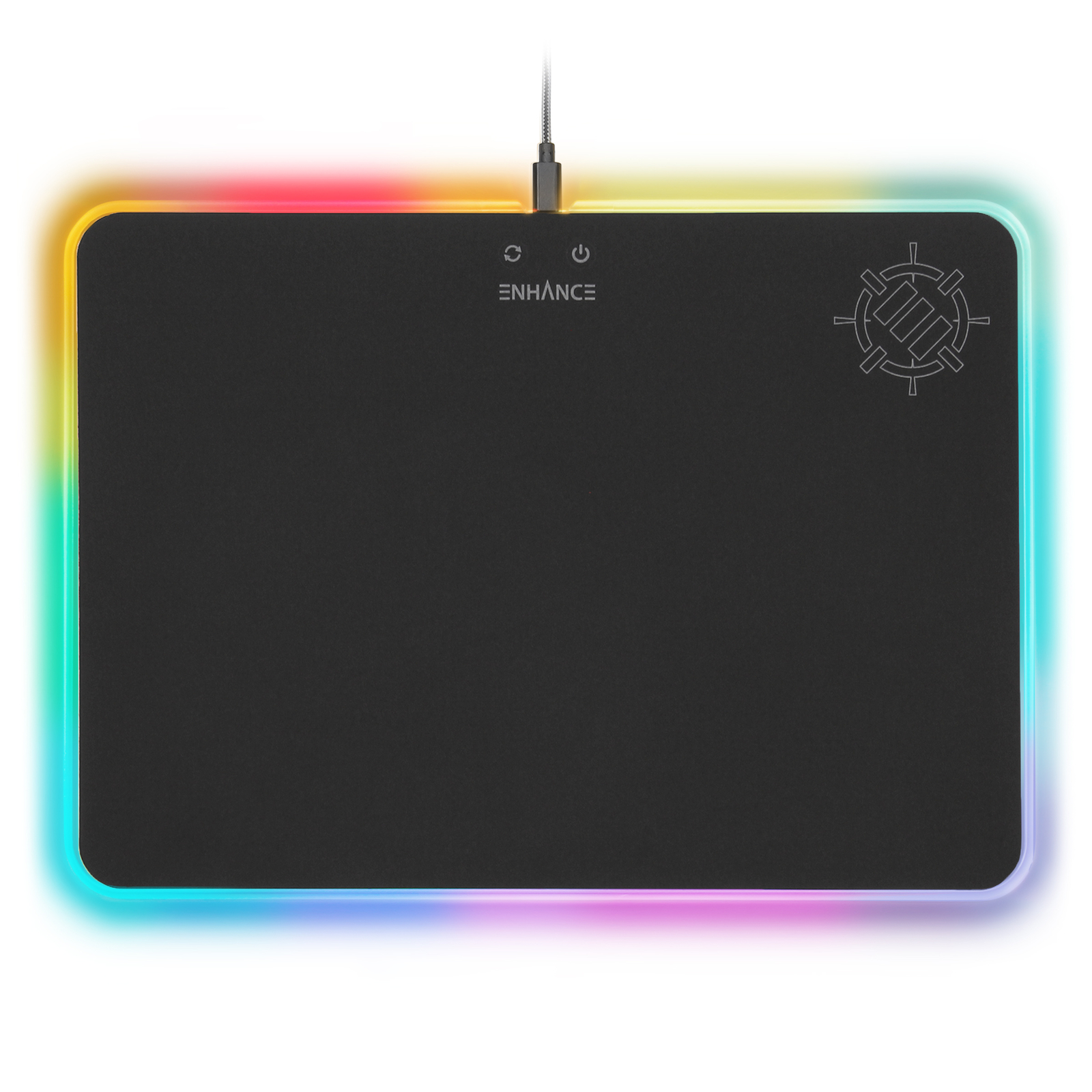 ENHANCE LED Gaming Mouse Pad with Fabric Top – 7 RGB Colors & 2 Lighting Effects