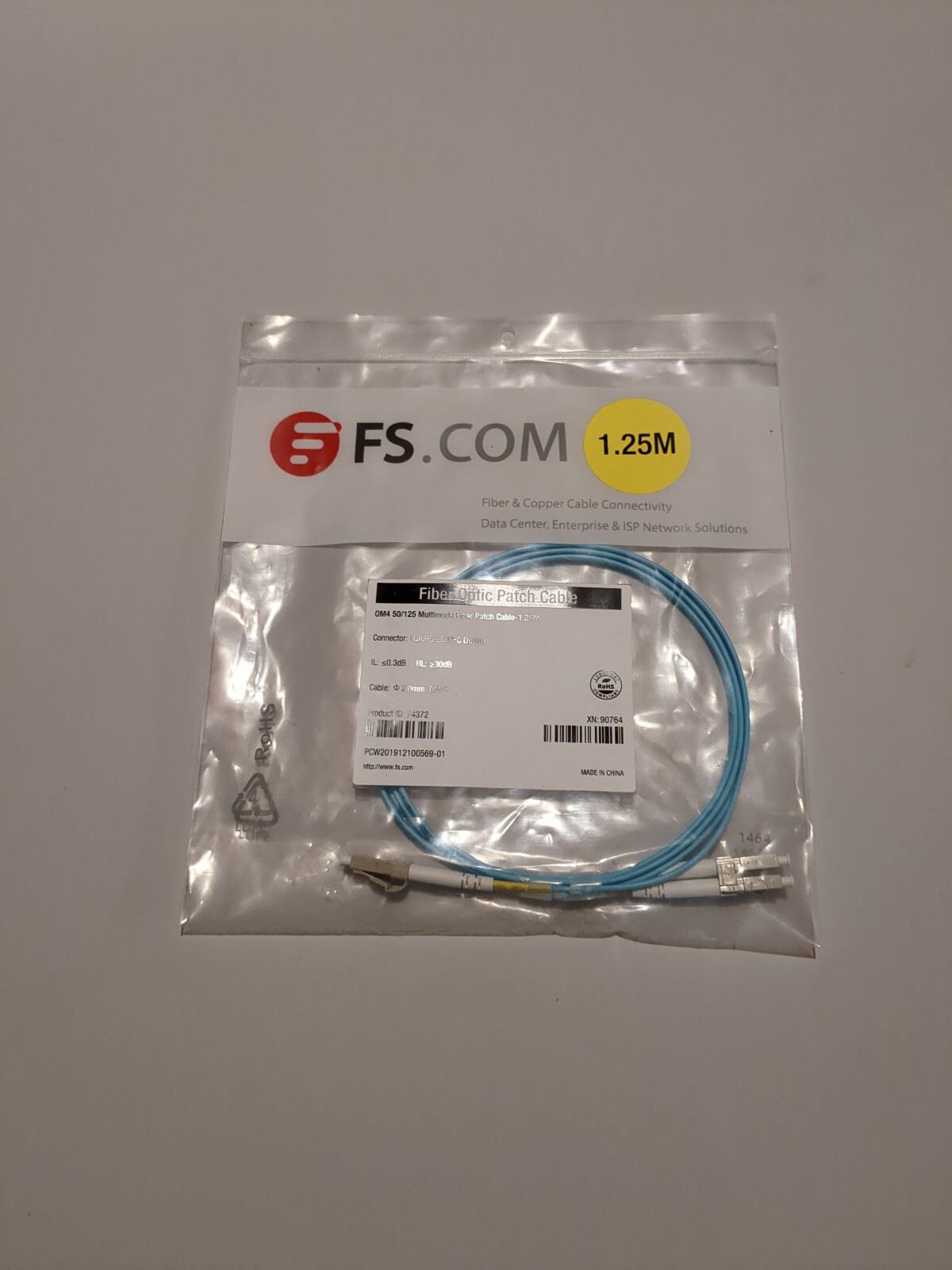 OM3 LC-LC 1.25-51 meters Duplex Fiber Patch Cable 50/125 Multimode