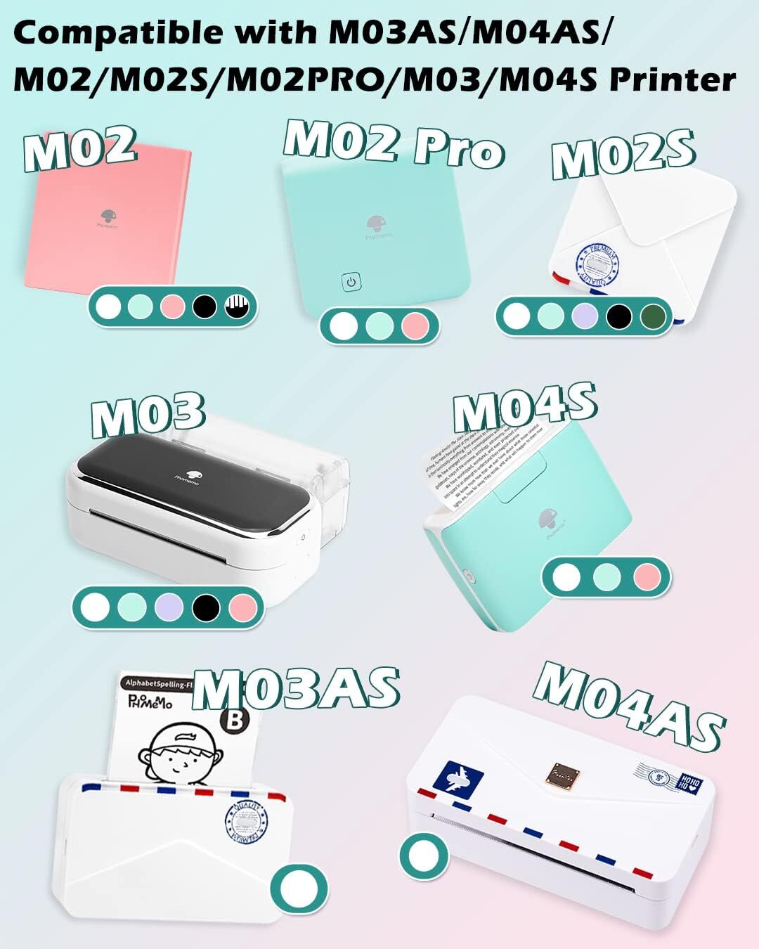 53mm Adhesive Thermal Sticker Paper Phomemo M02 T02 Bluetooth Pocket Printer