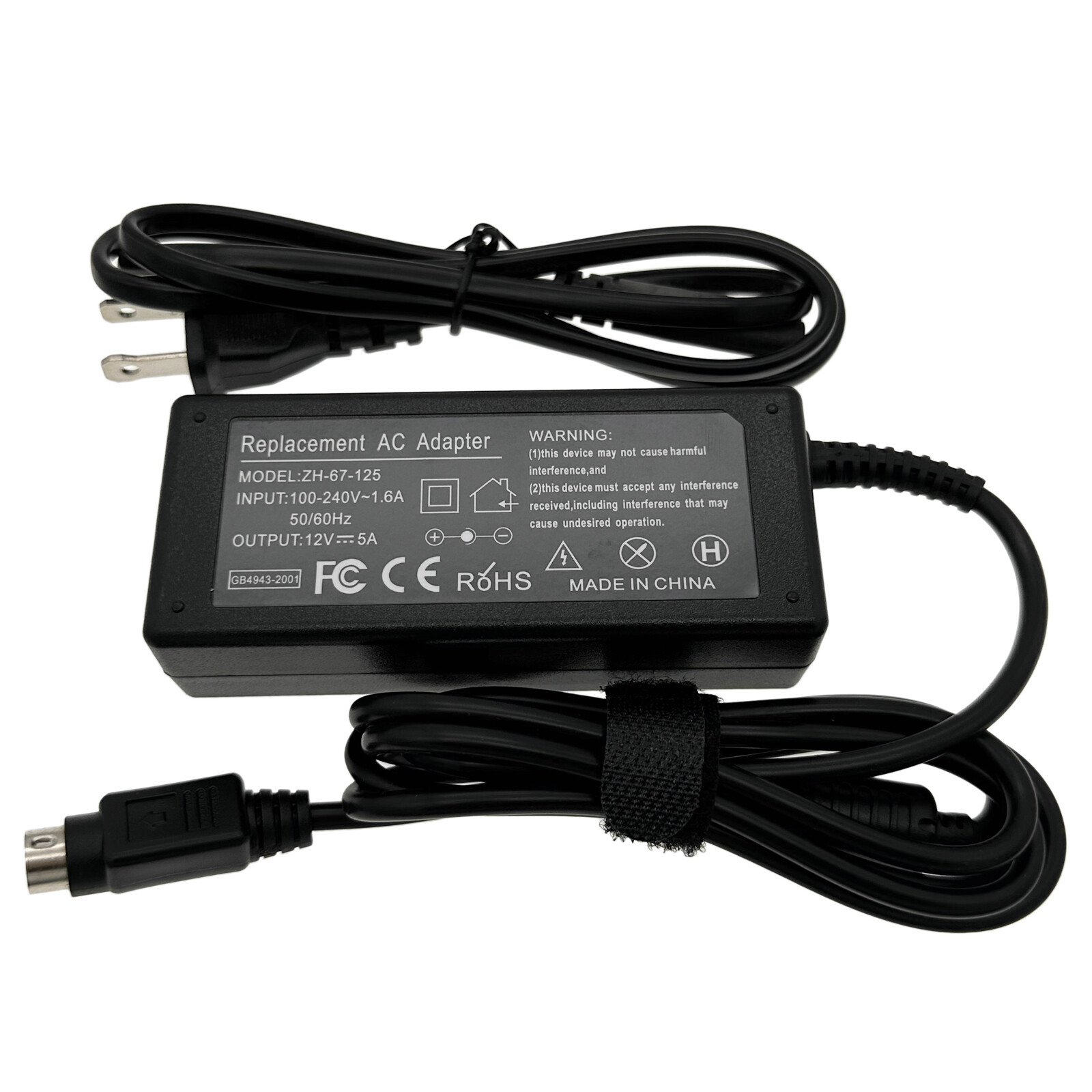 12V 4-Pin AC Adapter Charger For Sanyo CLT1554 LCD TV Monitor Power Supply Cord