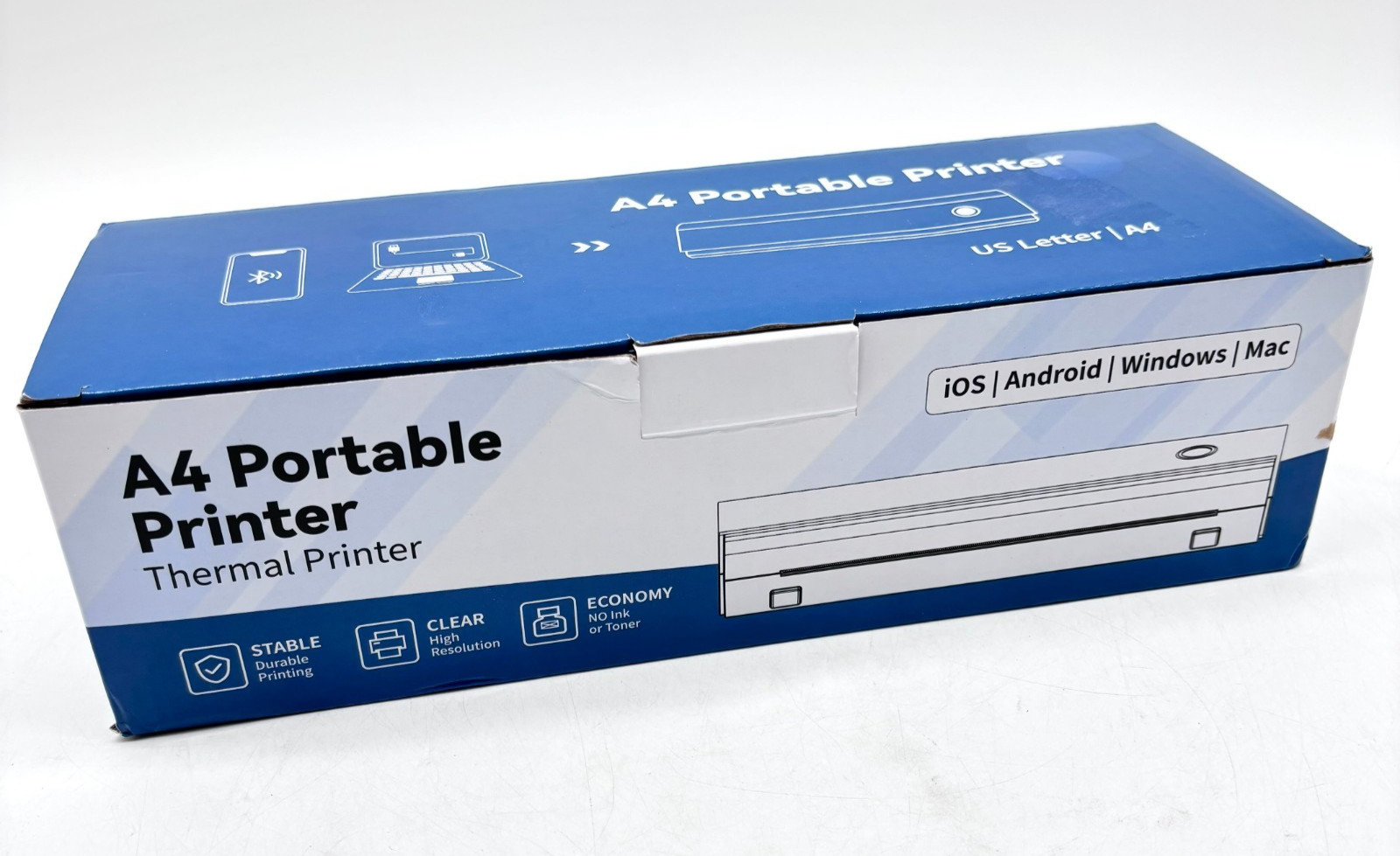 High Resolution No Ink/Toner Portable A4 Printer For Windows/iOS/Android/MAC