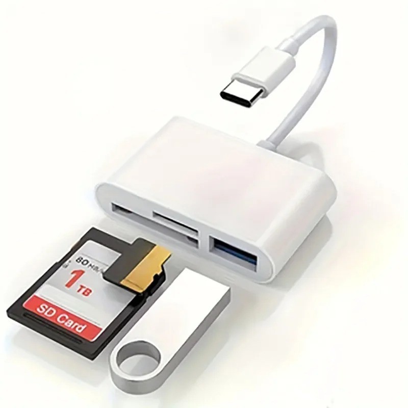3 in 1 Type C SD TF Card Reader Adapter for iPhone MacBook Android Laptop PC USB