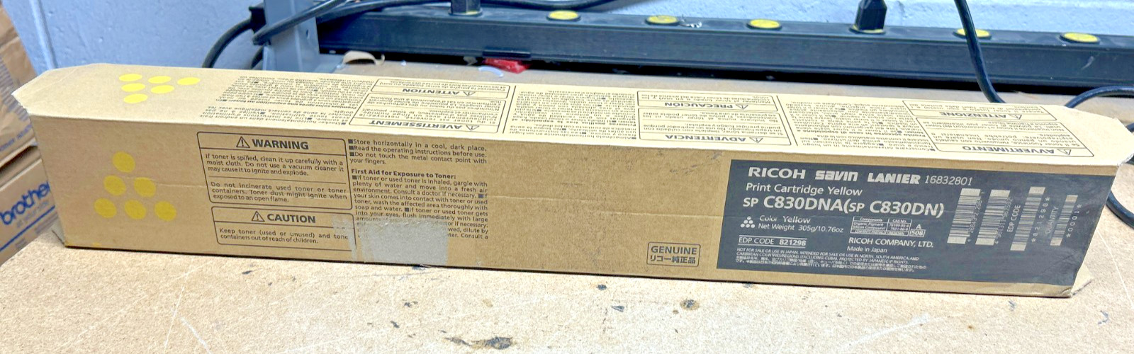 Genuine Ricoh 821182 / 821298 / 821118 Yellow Toner for Aficio SP C830DN