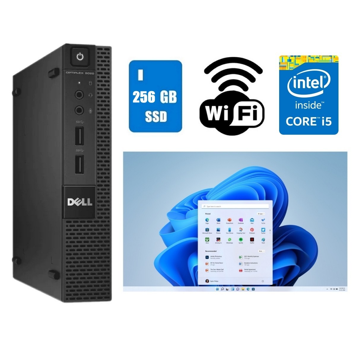 Lot of 3 Dell OptiPlex 9020 Desktop Micro Core i5 16GB Ram 256GB SSD WiFi Win 11