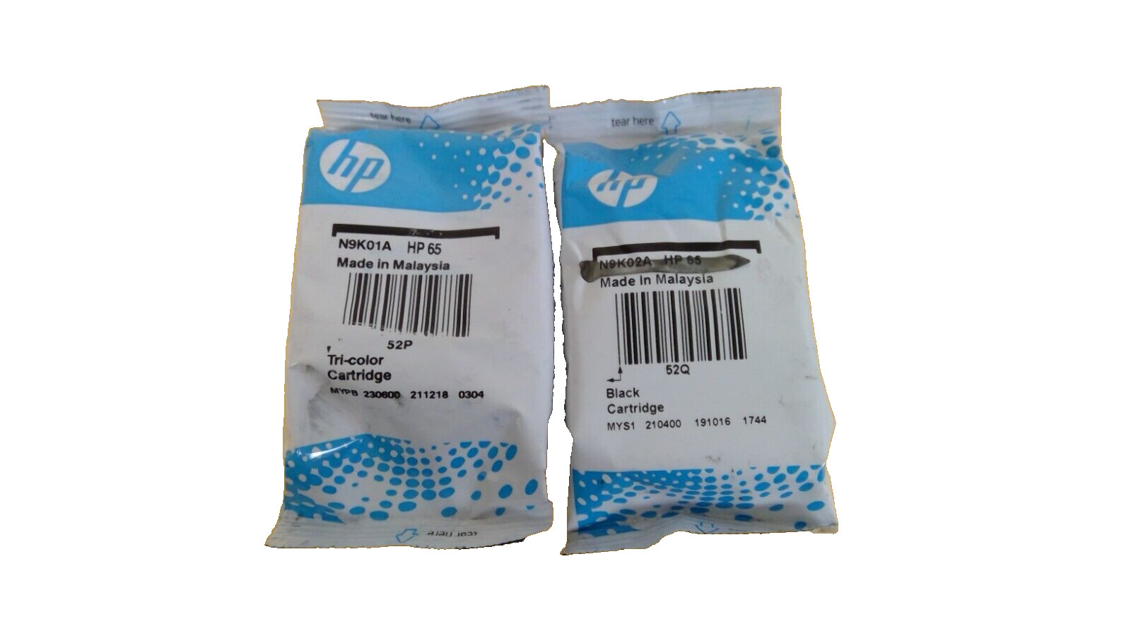 Genuine OEM HP 65Black-65 Tri-color Ink Bulk Packaging FREE SHIPPING