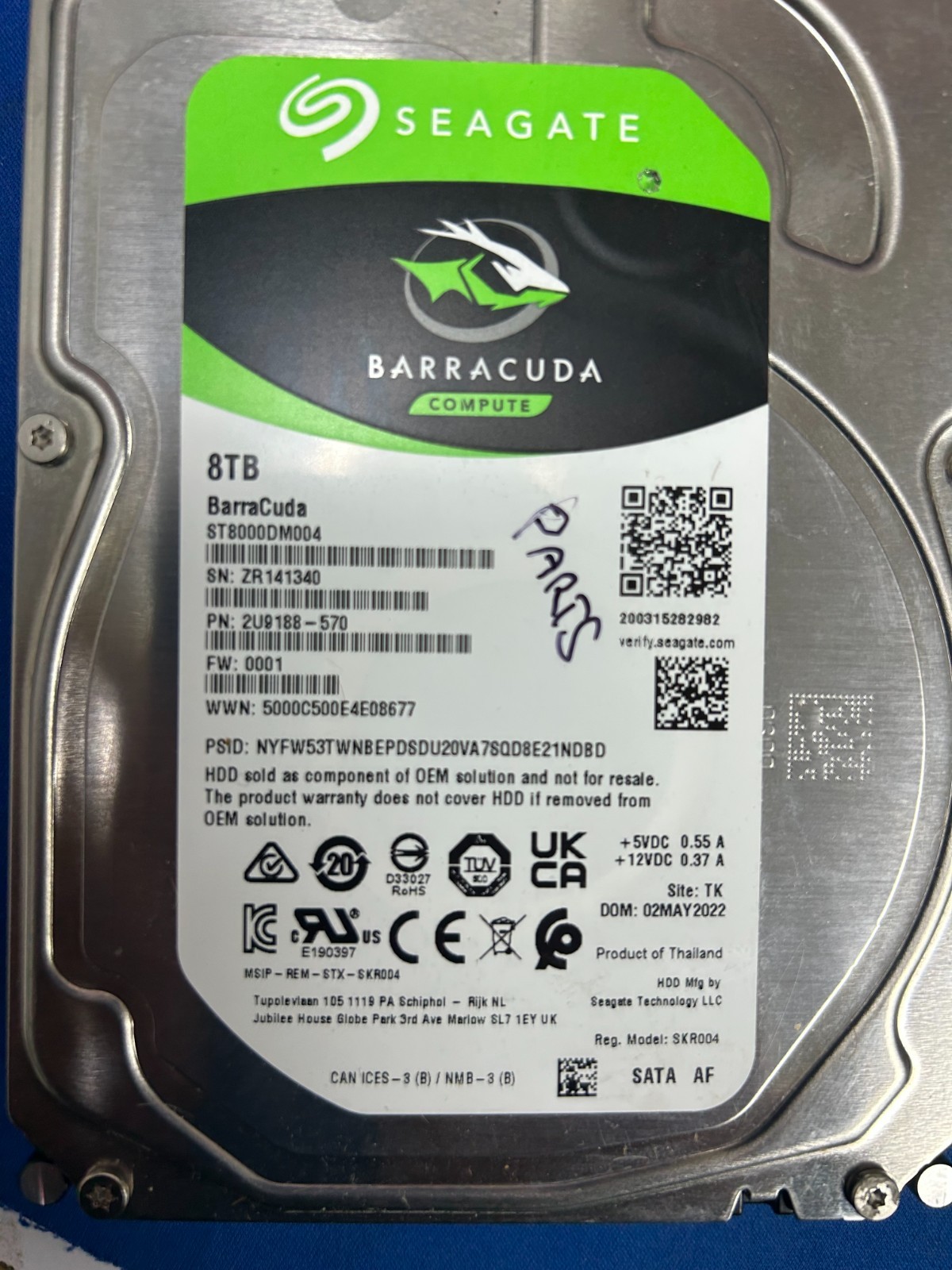 Seagate Barracuda Compute 8TB 3.5″ 5400 RPM SATA Hard Drive (ST8000DM004)