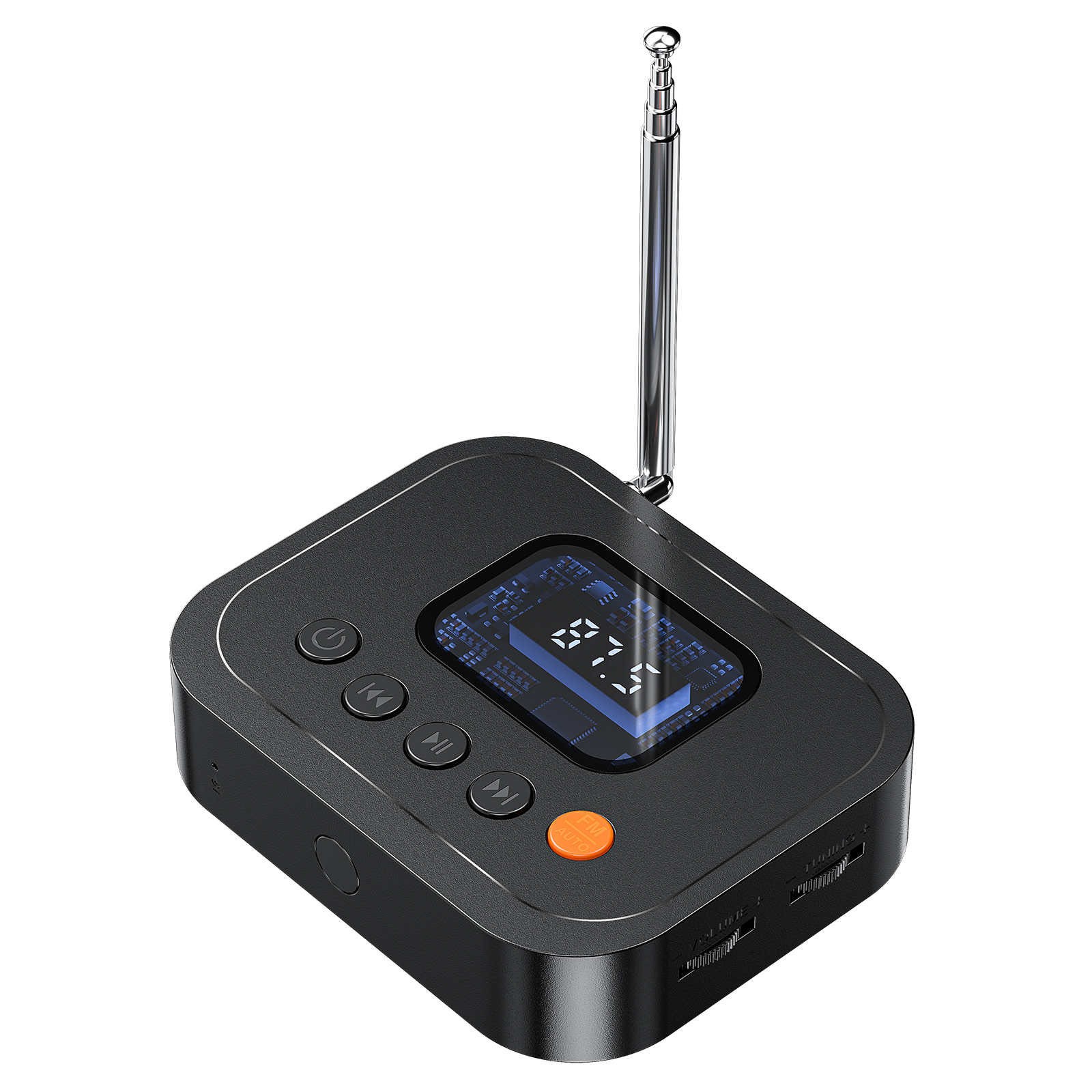 30 Days Standby Bluetooth 6.0 HiFi Audio Receiver FM Radio Adapter Gear LED