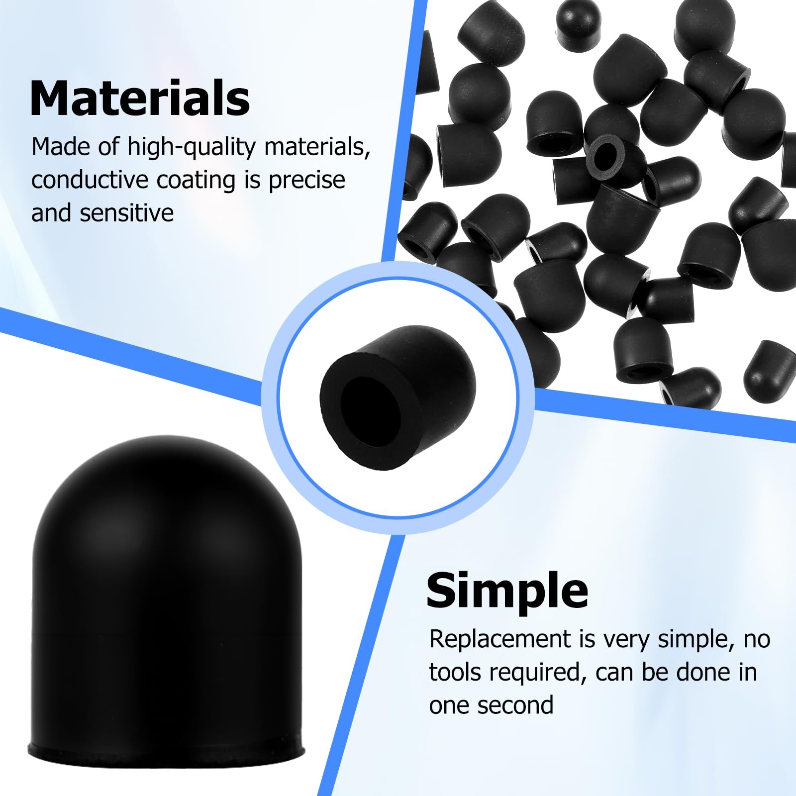 36Pcs Stylus Pen Replacement Tips, 0.2inch 0.24inch 0.28inch Black