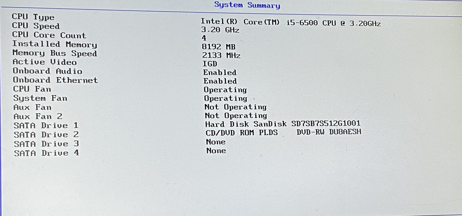 Lenovo ThinkCentre M900 Core i5-6500 3.2GHz 8GB RAM 512GB SSD NO OS Fair