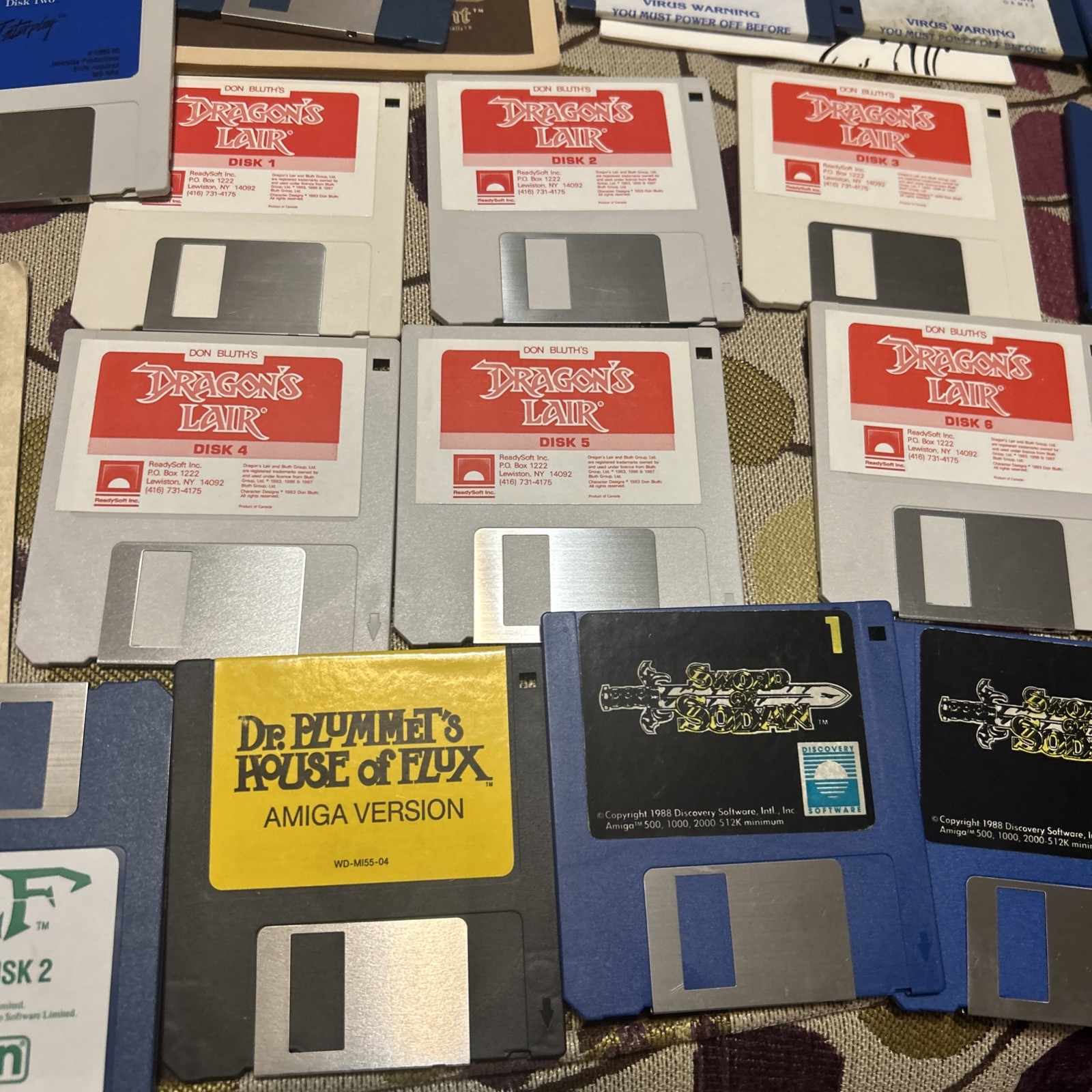 Commodore Amiga Huge Lot 21+ Great Games Floppy Disks Original Vintage Diskettes