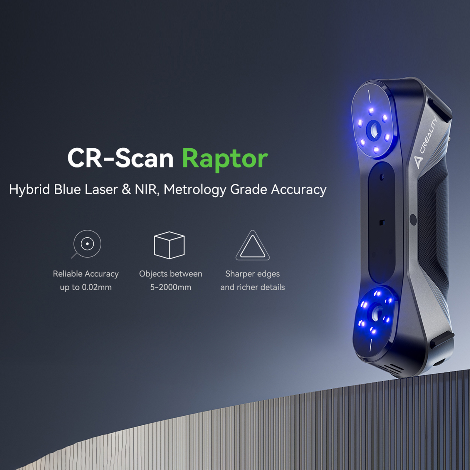 Creality CR-Scan Raptor 3D Scanner Handheld 60FPS 24Bit Full-Color Scanning P2Y6