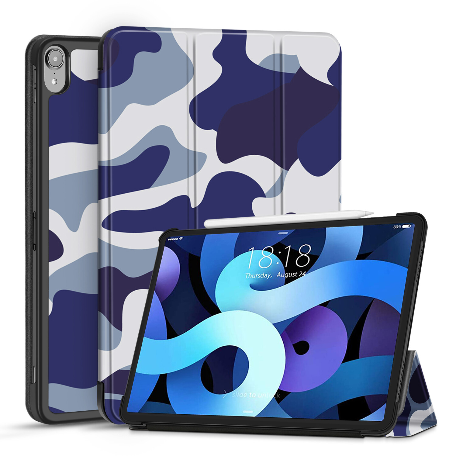 Case for iPad Air 5th / 4th Generation 2022 / 2020 Cover Camouflage Blue