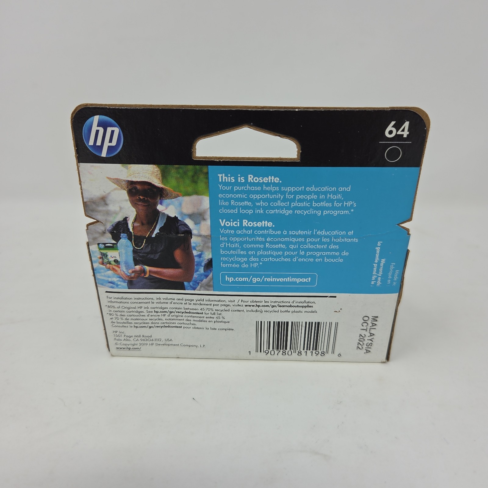 Genuine HP 64 Black Ink Cartridge – N9J90AN 140 – Expires July 2022
