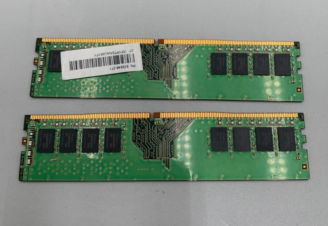 Lot Of 2 SK Hynix DDR4 8GB (2 x 8GB = 16GB) PC4 2400MHz RAM Memory Green B/Big