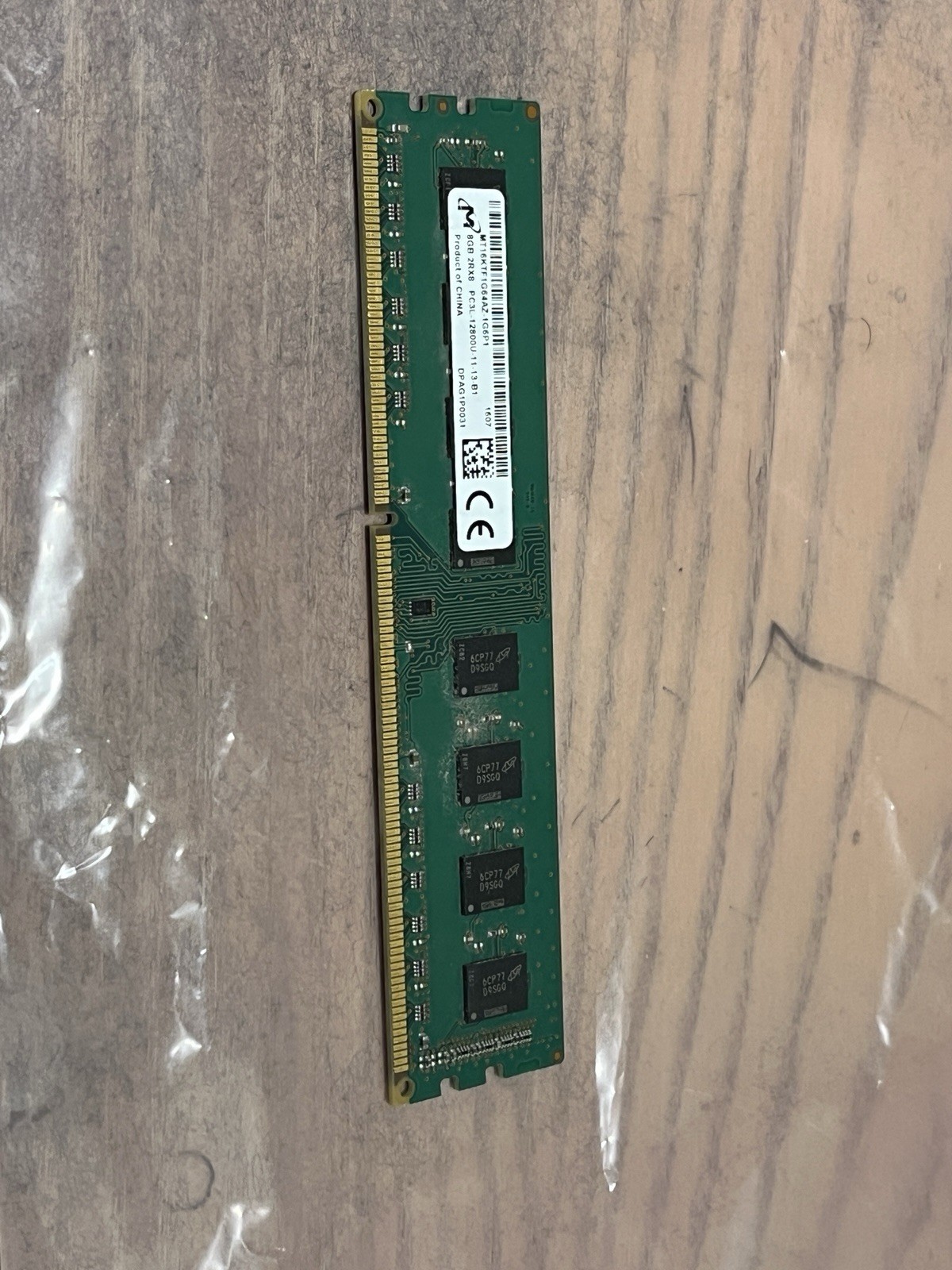 Micron 8GB 2Rx8 PC3L-12800U DDR3L-1600Mhz Non-ECC Desktop Memory