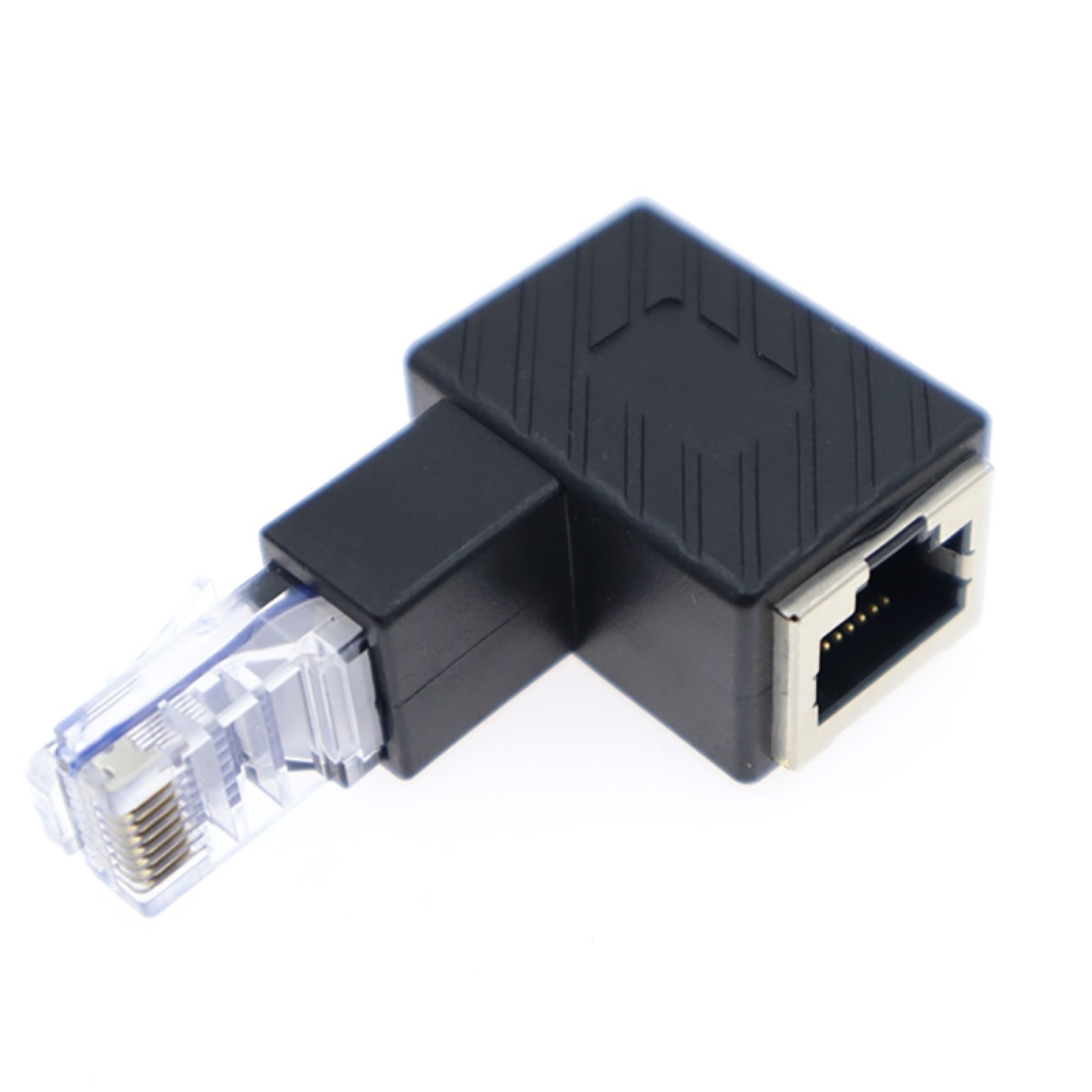 90 Degree Up Angle RJ45 Male to Female Adapter Network Extension Connector