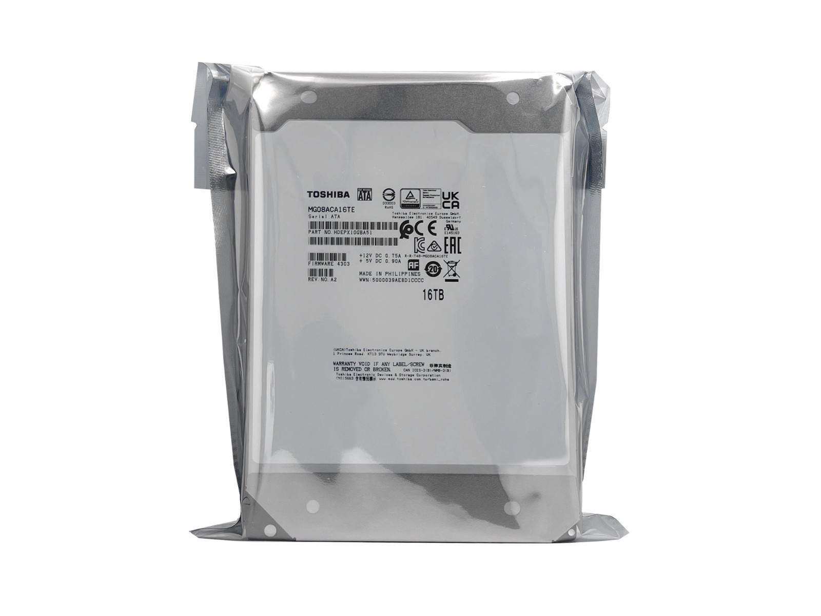 Toshiba 16TB 512MB 7200RPM SATA 6Gb/s 3.5″ Internal Enterprise HDD (MG08ACA16TE)