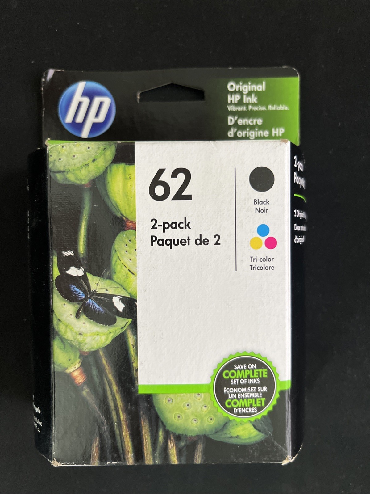HP 62/N9H64FN Black/Color Combo Ink Cartridge – New in Box EXP DEC 2020