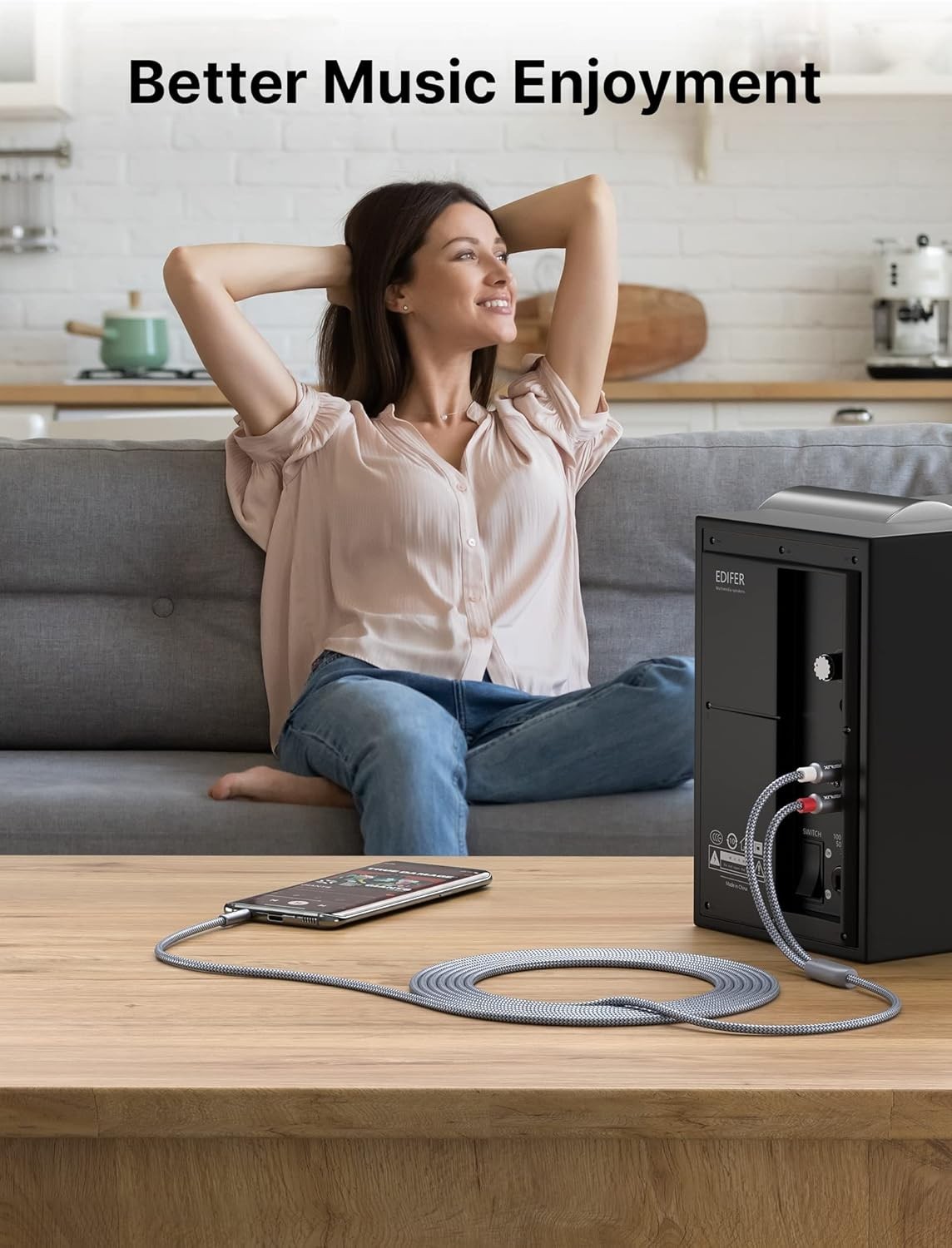 15ft Bi-Directional Aux to RCA Lead – Tangle-Free, Perfect for All Devices