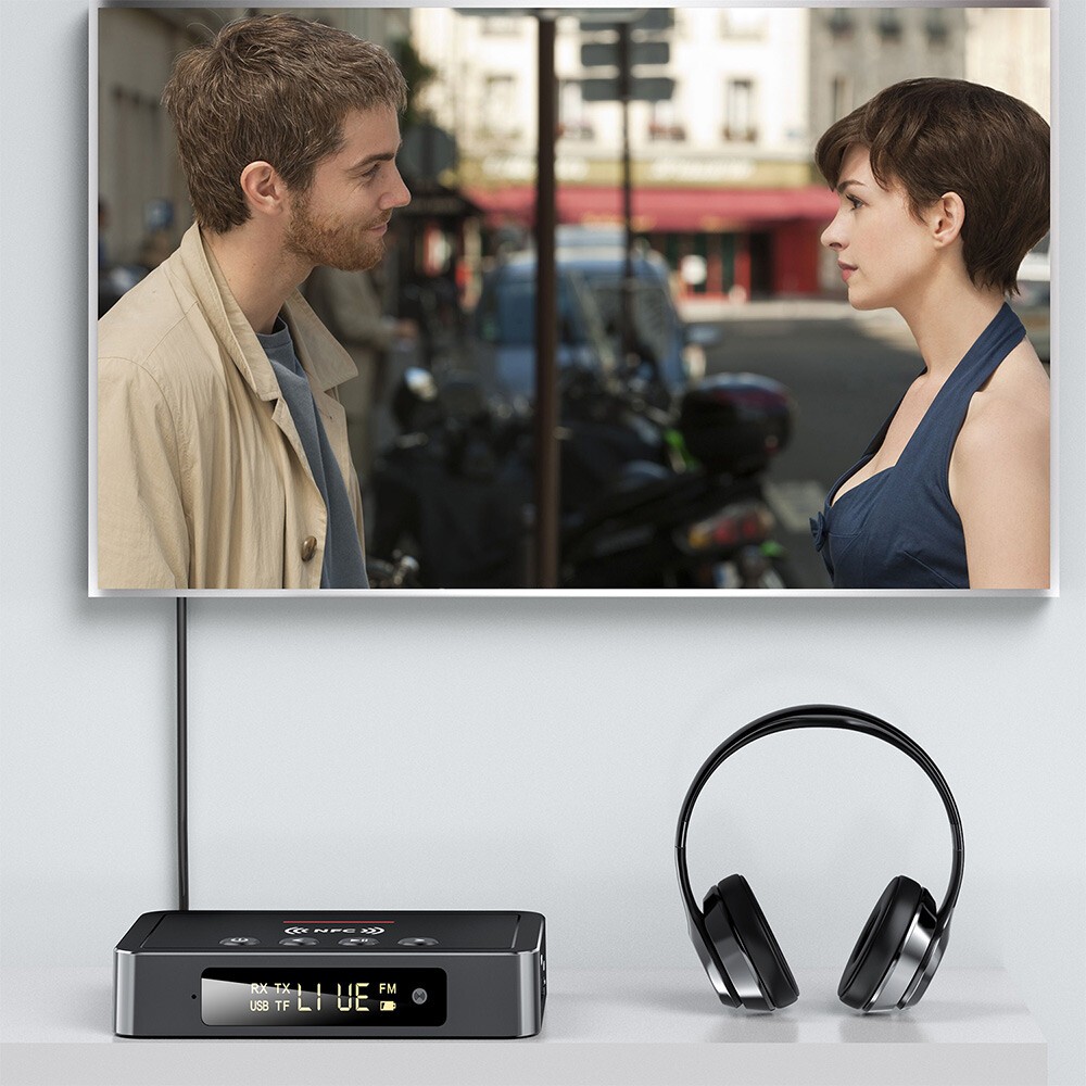 NFC Bluetooth Transmitter Receiver 3.5mm AUX To 2 RCA Wireless Audio Adapter USA